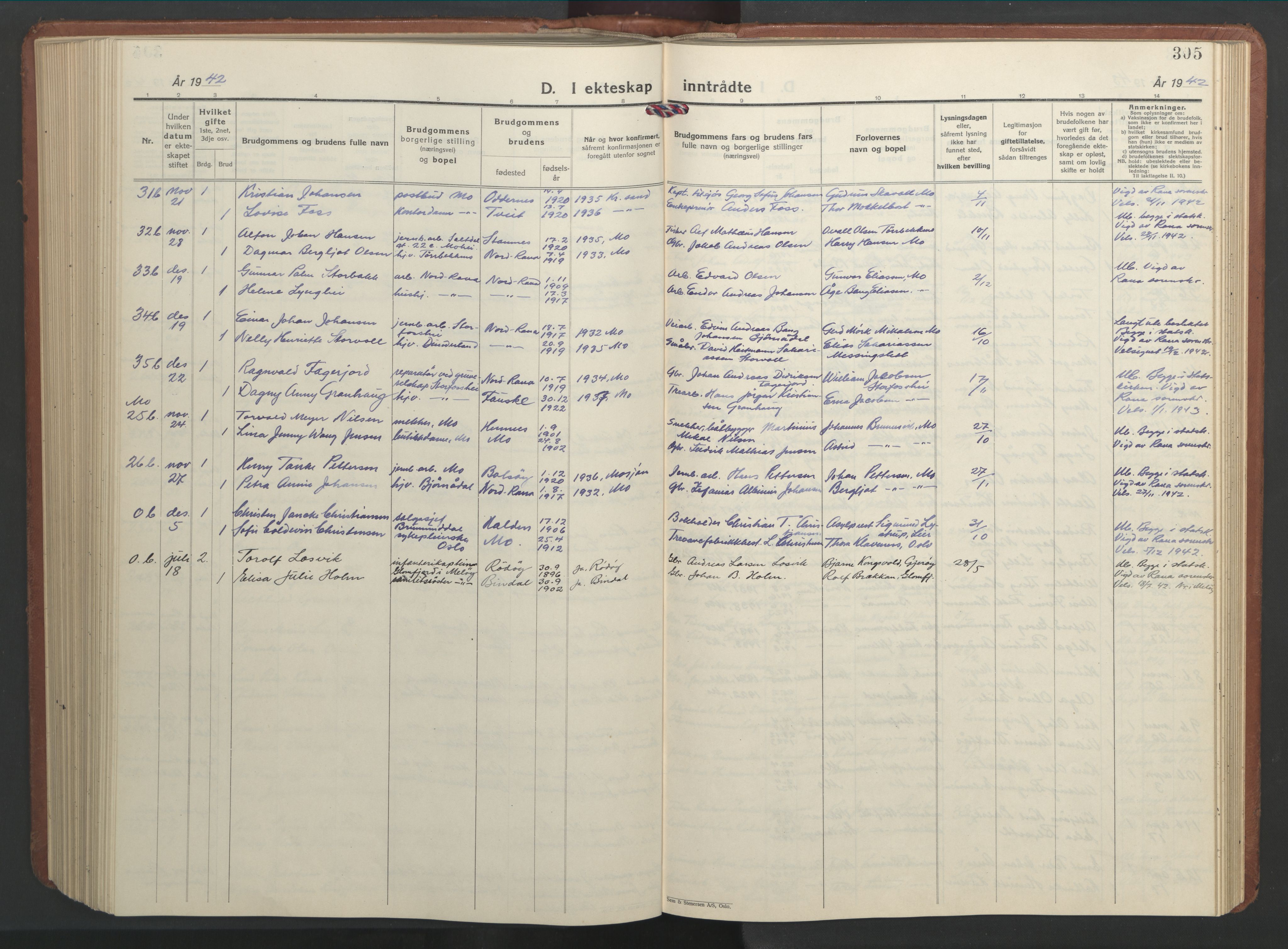 Ministerialprotokoller, klokkerbøker og fødselsregistre - Nordland, SAT/A-1459/827/L0425: Klokkerbok nr. 827C14, 1931-1946, s. 305