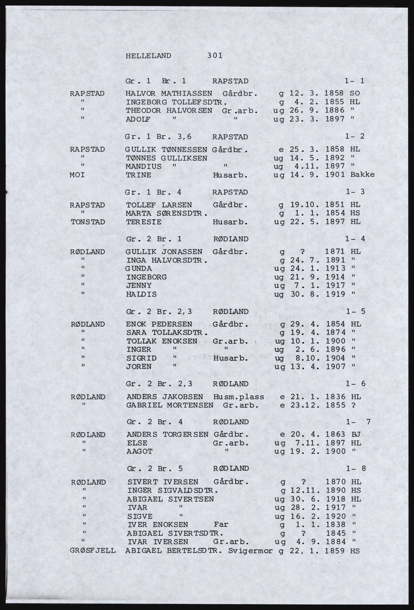 SAST, Avskrift av folketellingen 1920 for Dalane, 1920, s. 763