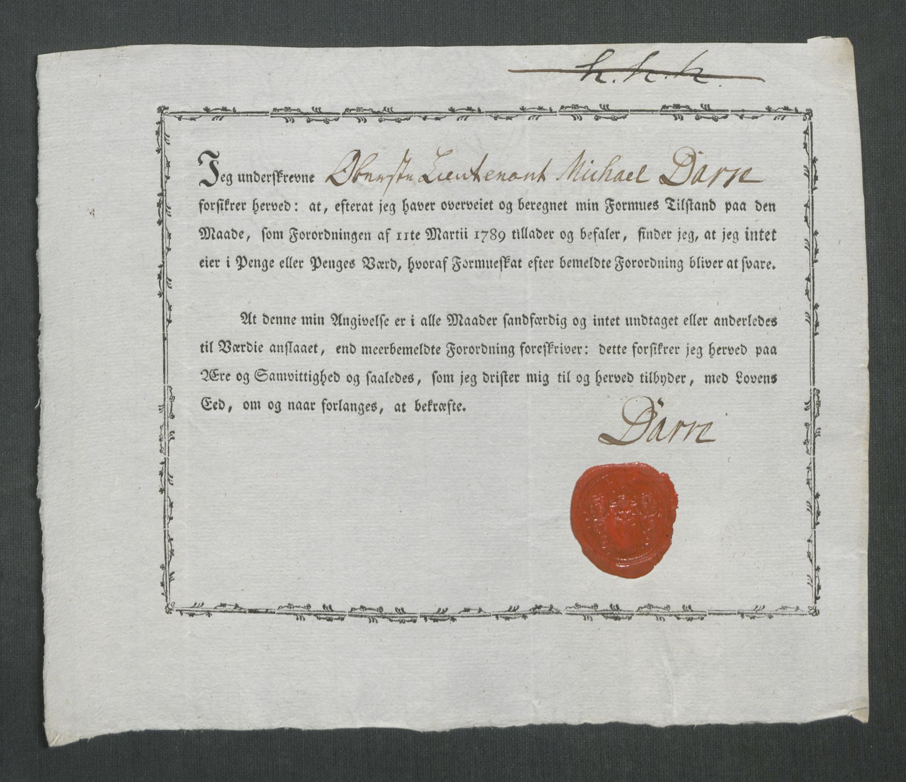 Rentekammeret inntil 1814, Reviderte regnskaper, Mindre regnskaper, AV/RA-EA-4068/Rf/Rfe/L0051: Toten fogderi, Trondheim, 1789, s. 278