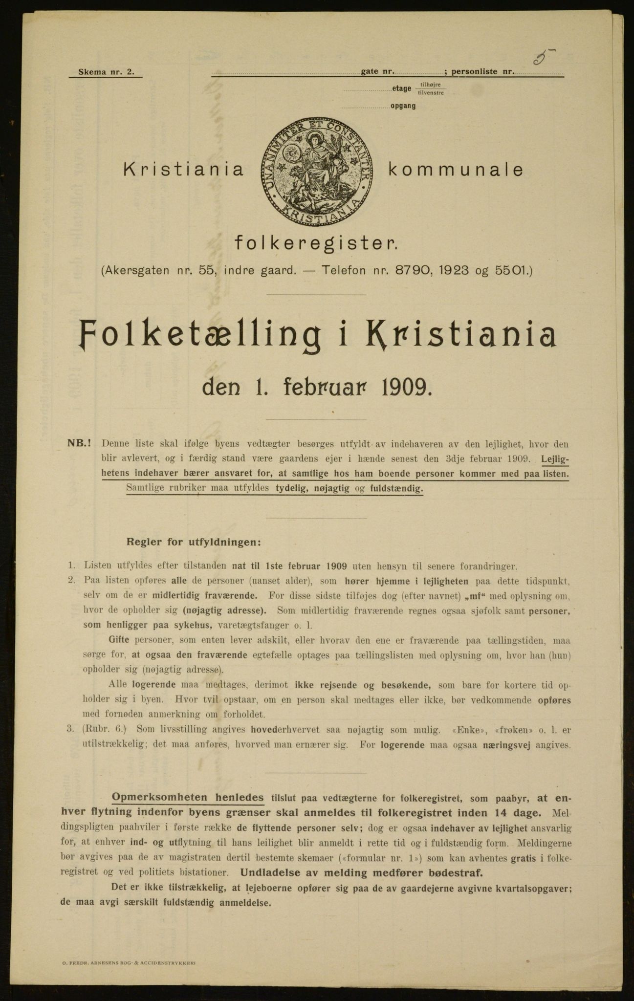 OBA, Kommunal folketelling 1.2.1909 for Kristiania kjøpstad, 1909, s. 104850