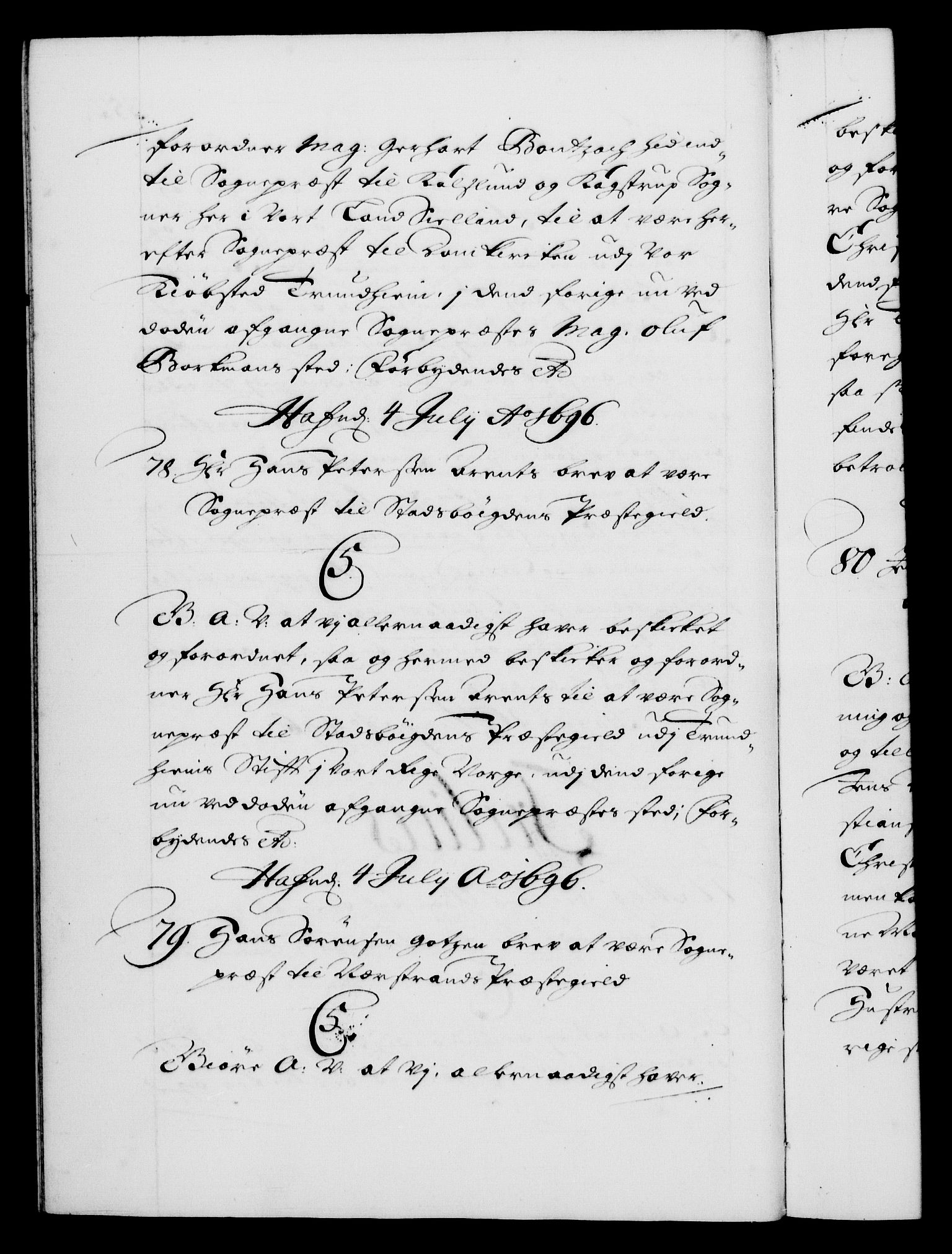 Danske Kanselli 1572-1799, RA/EA-3023/F/Fc/Fca/Fcaa/L0016: Norske registre (mikrofilm), 1692-1697, s. 352b