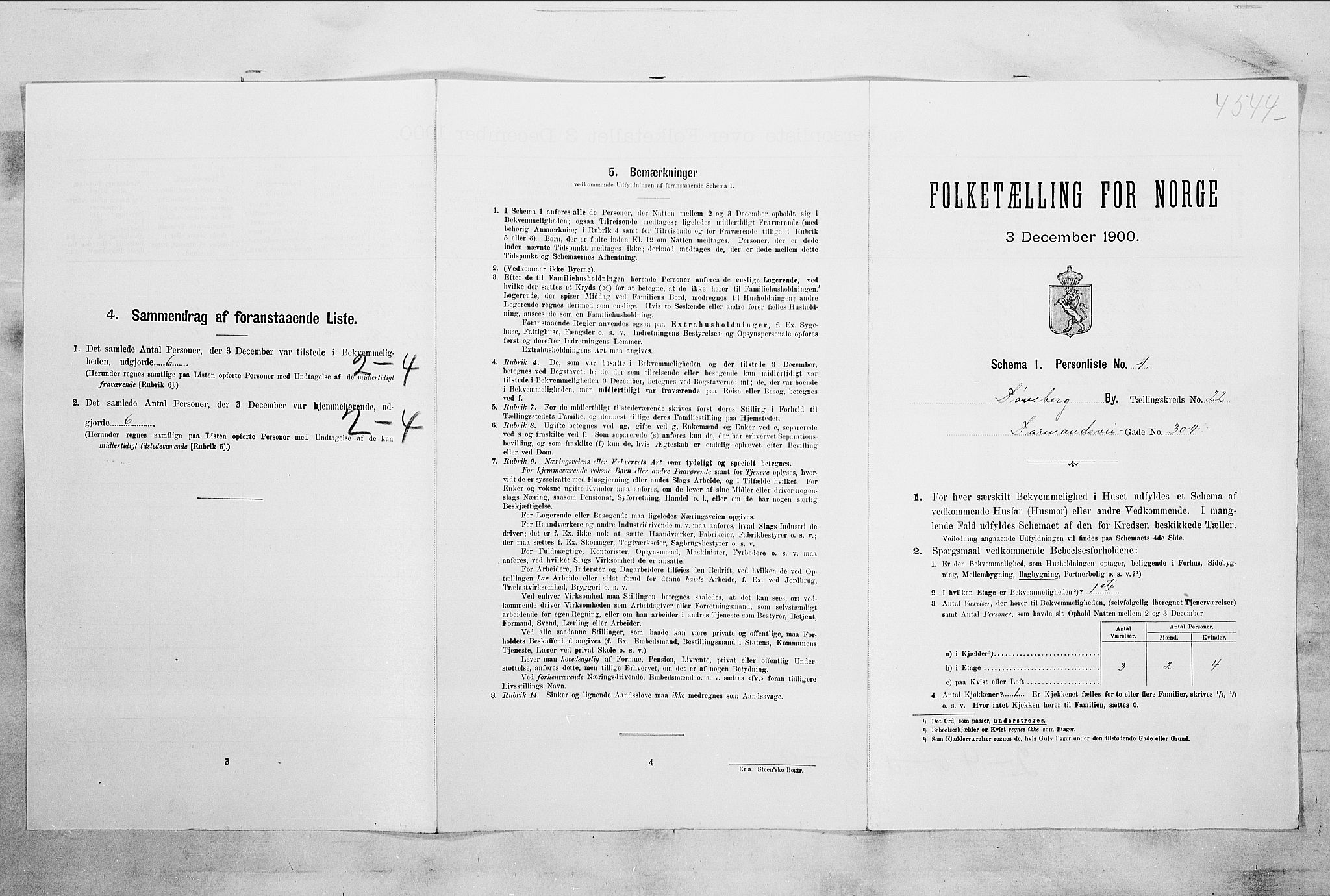 RA, Folketelling 1900 for 0705 Tønsberg kjøpstad, 1900, s. 3468