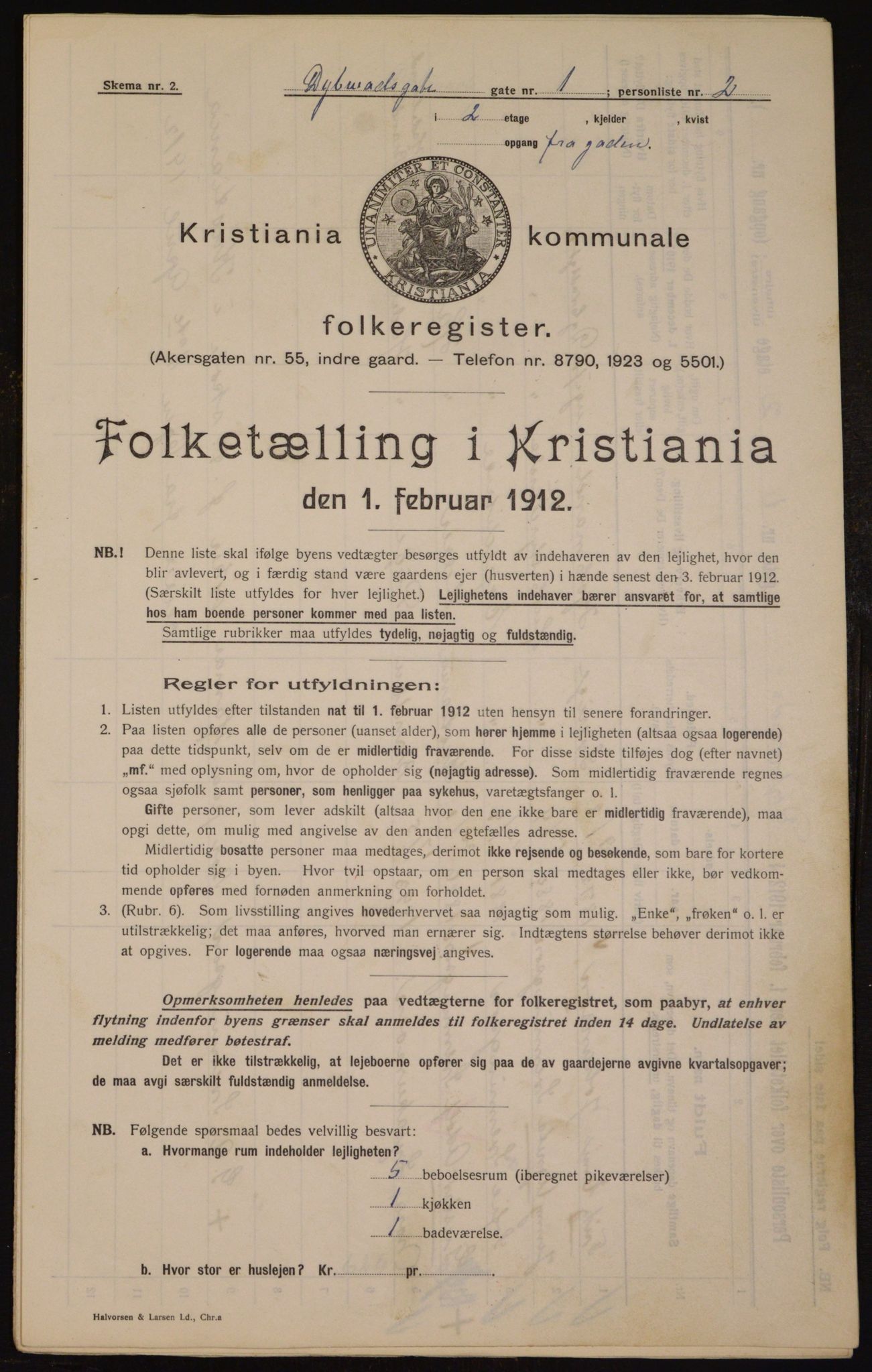 OBA, Kommunal folketelling 1.2.1912 for Kristiania, 1912, s. 17366