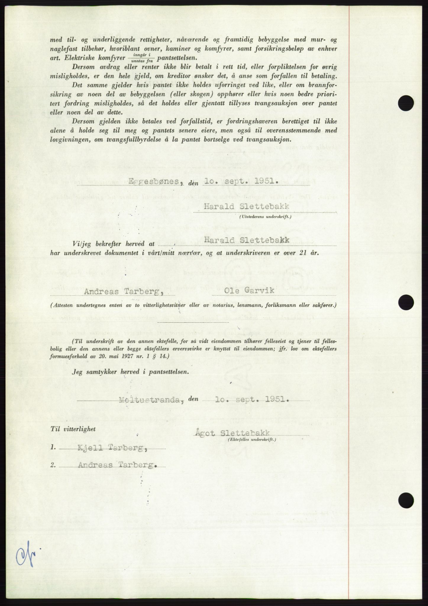 Søre Sunnmøre sorenskriveri, AV/SAT-A-4122/1/2/2C/L0120: Pantebok nr. 8B, 1951-1951, Dagboknr: 1730/1951