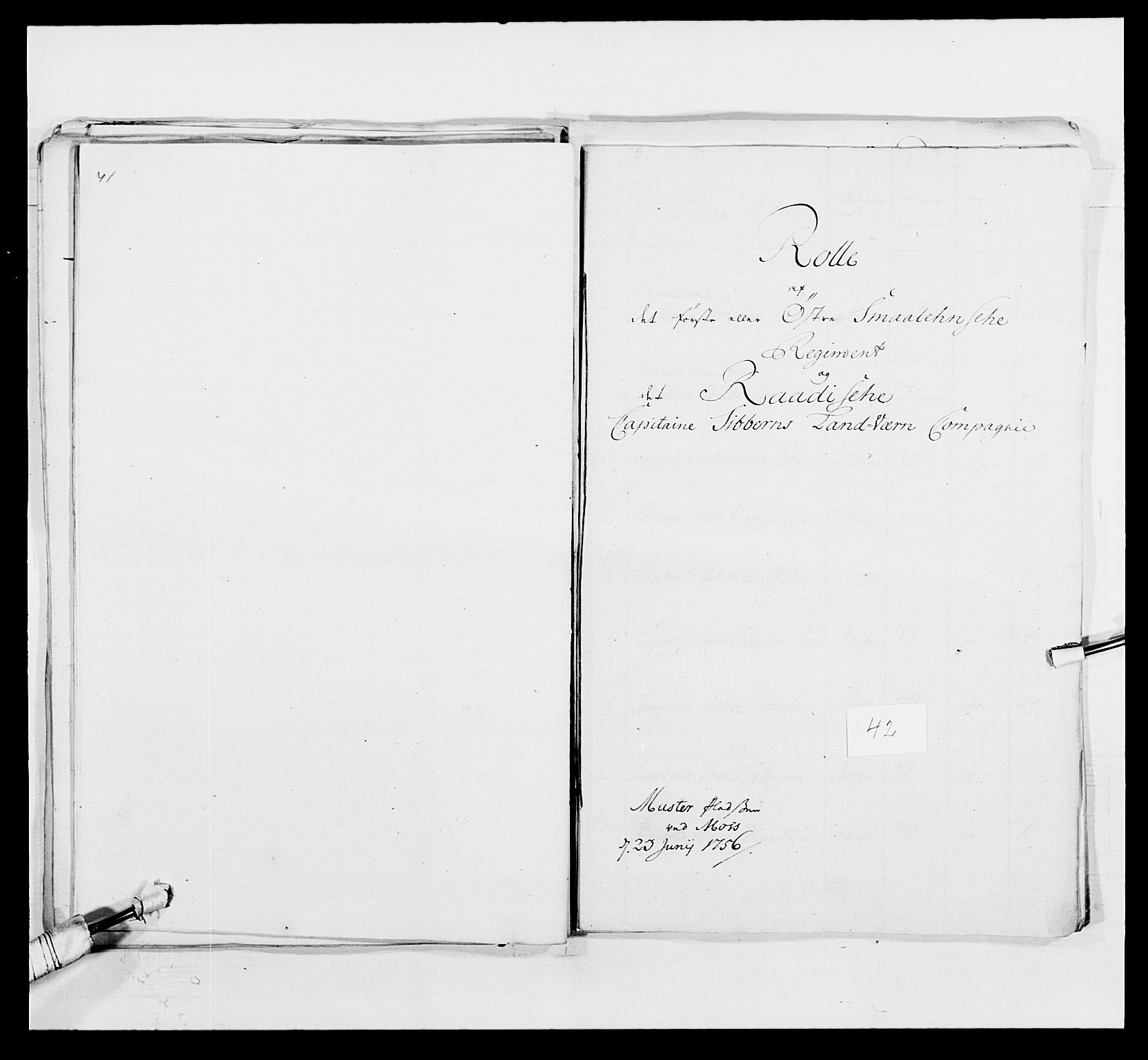 Kommanderende general (KG I) med Det norske krigsdirektorium, AV/RA-EA-5419/E/Ea/L0495: 1. Smålenske regiment, 1732-1763, s. 556