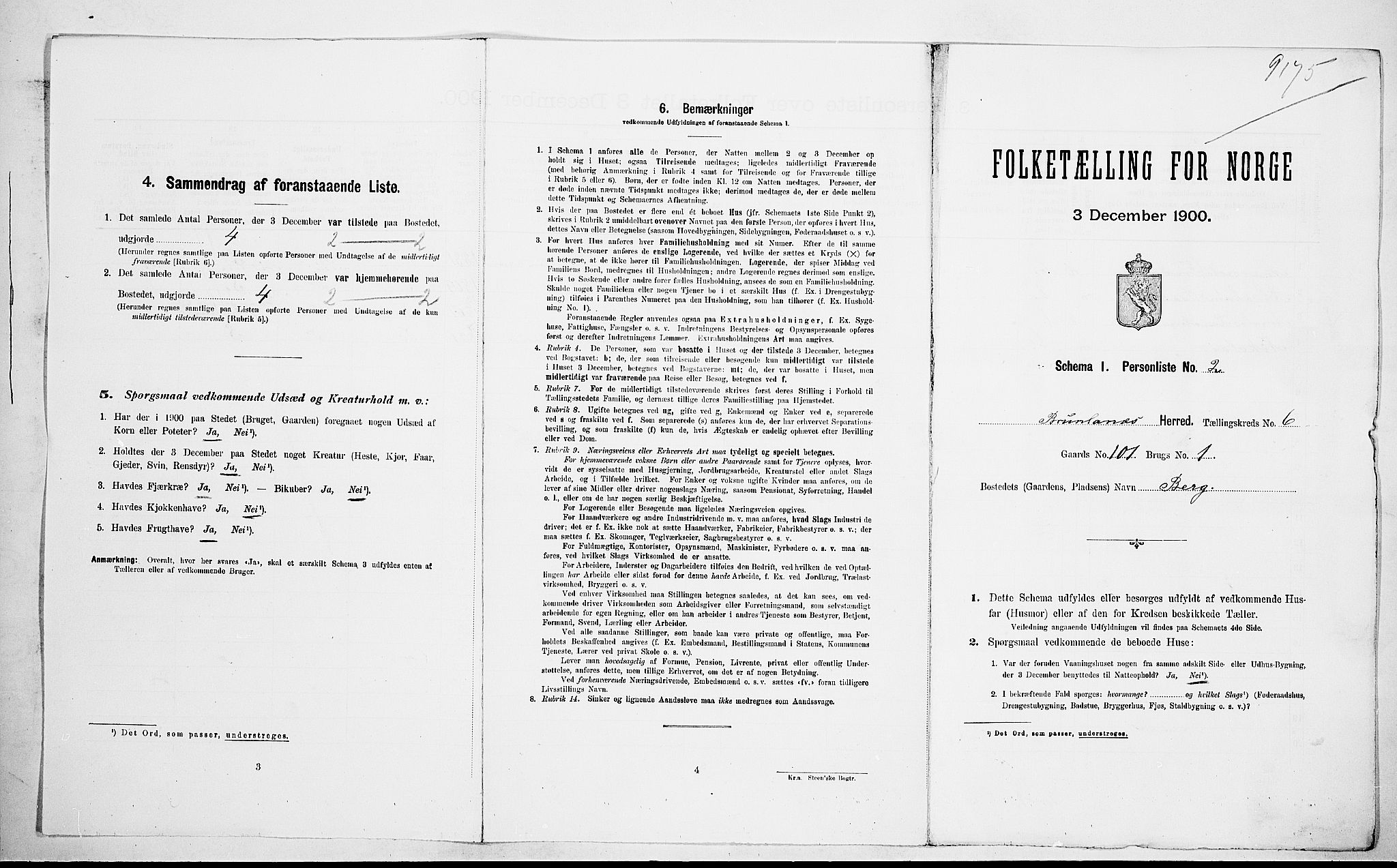 RA, Folketelling 1900 for 0726 Brunlanes herred, 1900, s. 861