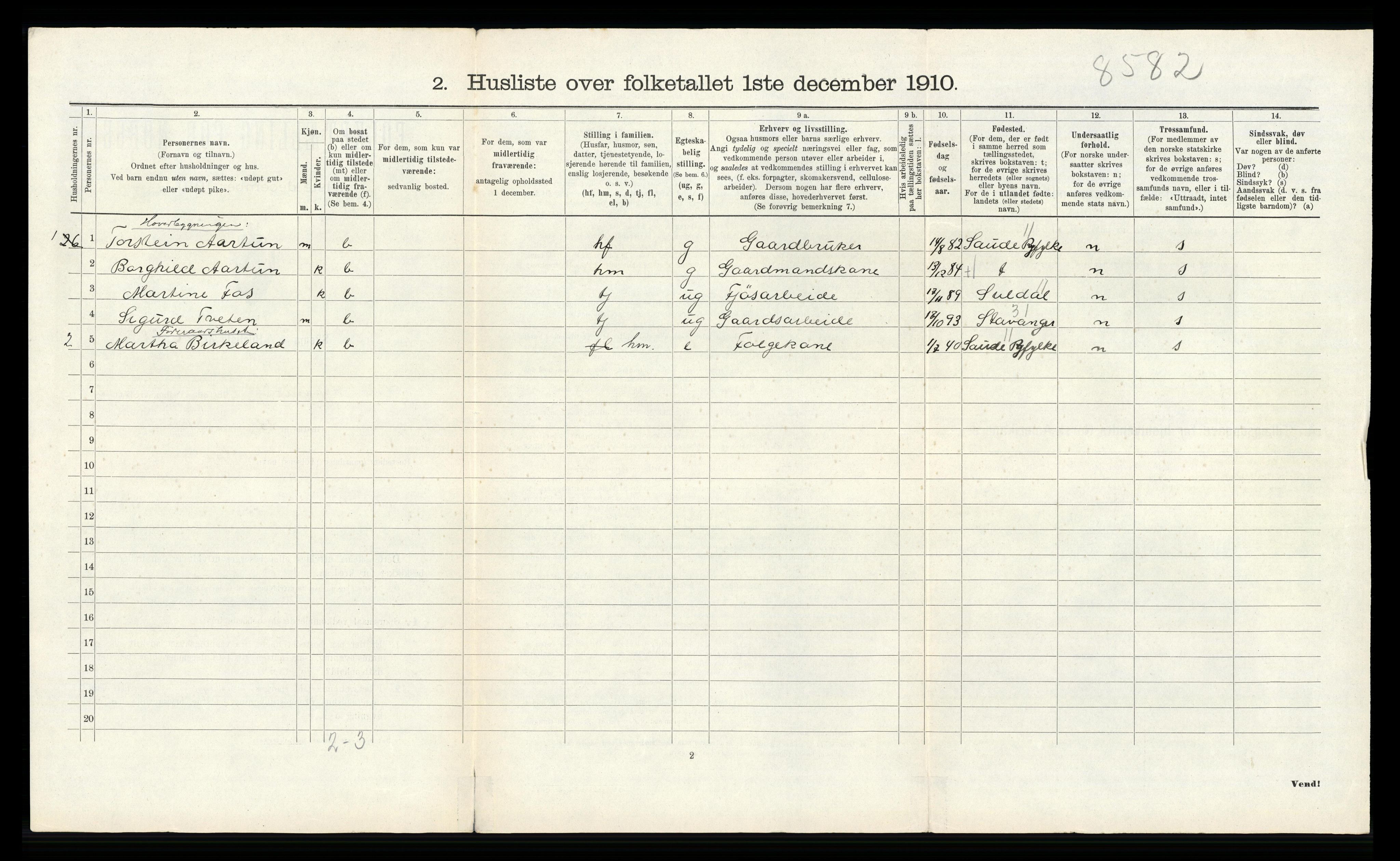 RA, Folketelling 1910 for 1140 Sjernarøy herred, 1910, s. 182