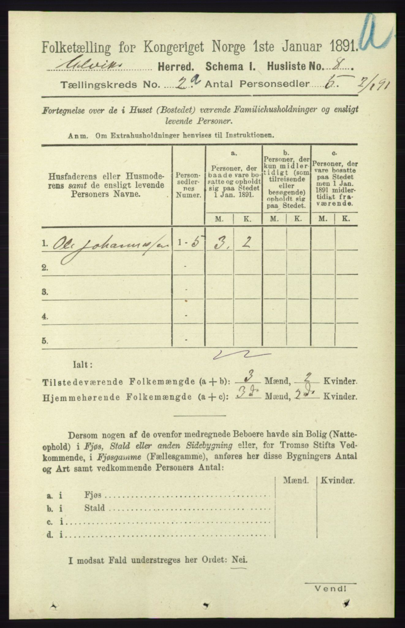 RA, Folketelling 1891 for 1233 Ulvik herred, 1891, s. 221