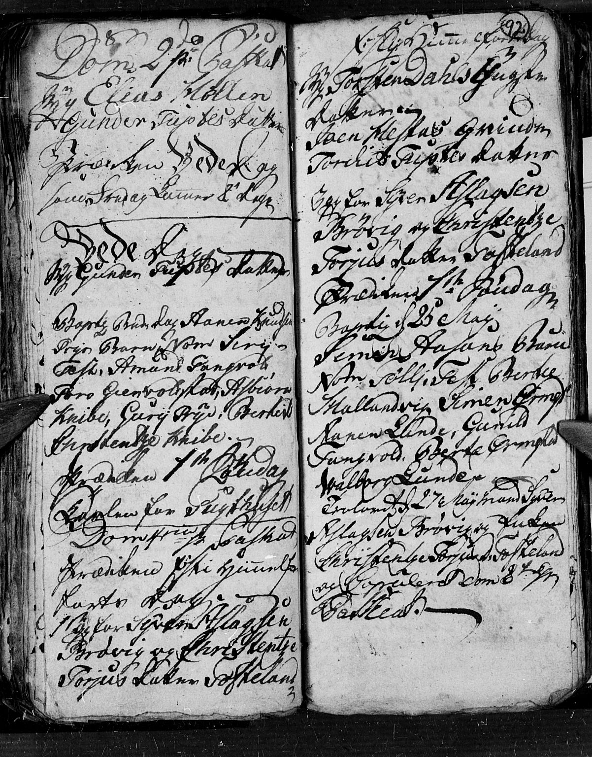 Søgne sokneprestkontor, SAK/1111-0037/F/Fb/Fbb/L0001: Klokkerbok nr. B 1, 1779-1802, s. 92