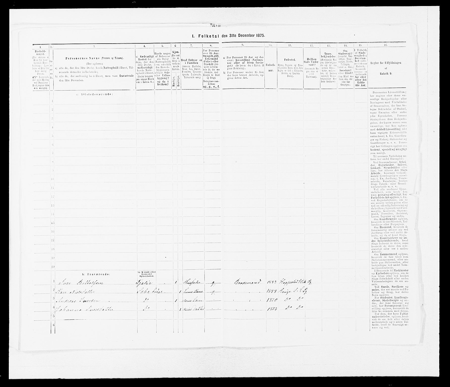 SAB, Folketelling 1875 for 1422P Lærdal prestegjeld, 1875, s. 387