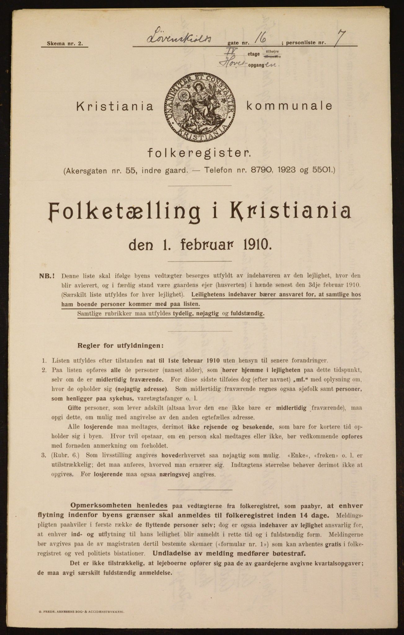 OBA, Kommunal folketelling 1.2.1910 for Kristiania, 1910, s. 57038