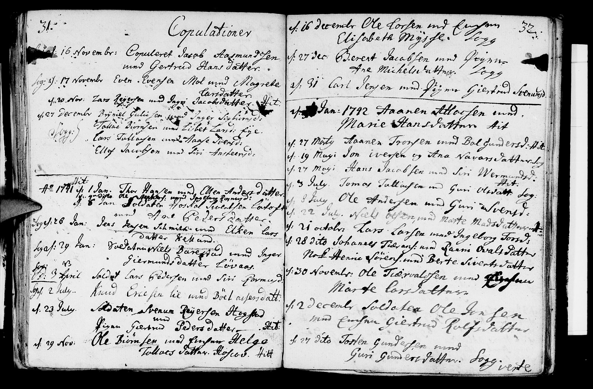 Sokndal sokneprestkontor, AV/SAST-A-101808: Ministerialbok nr. A 2, 1740-1743, s. 31-32