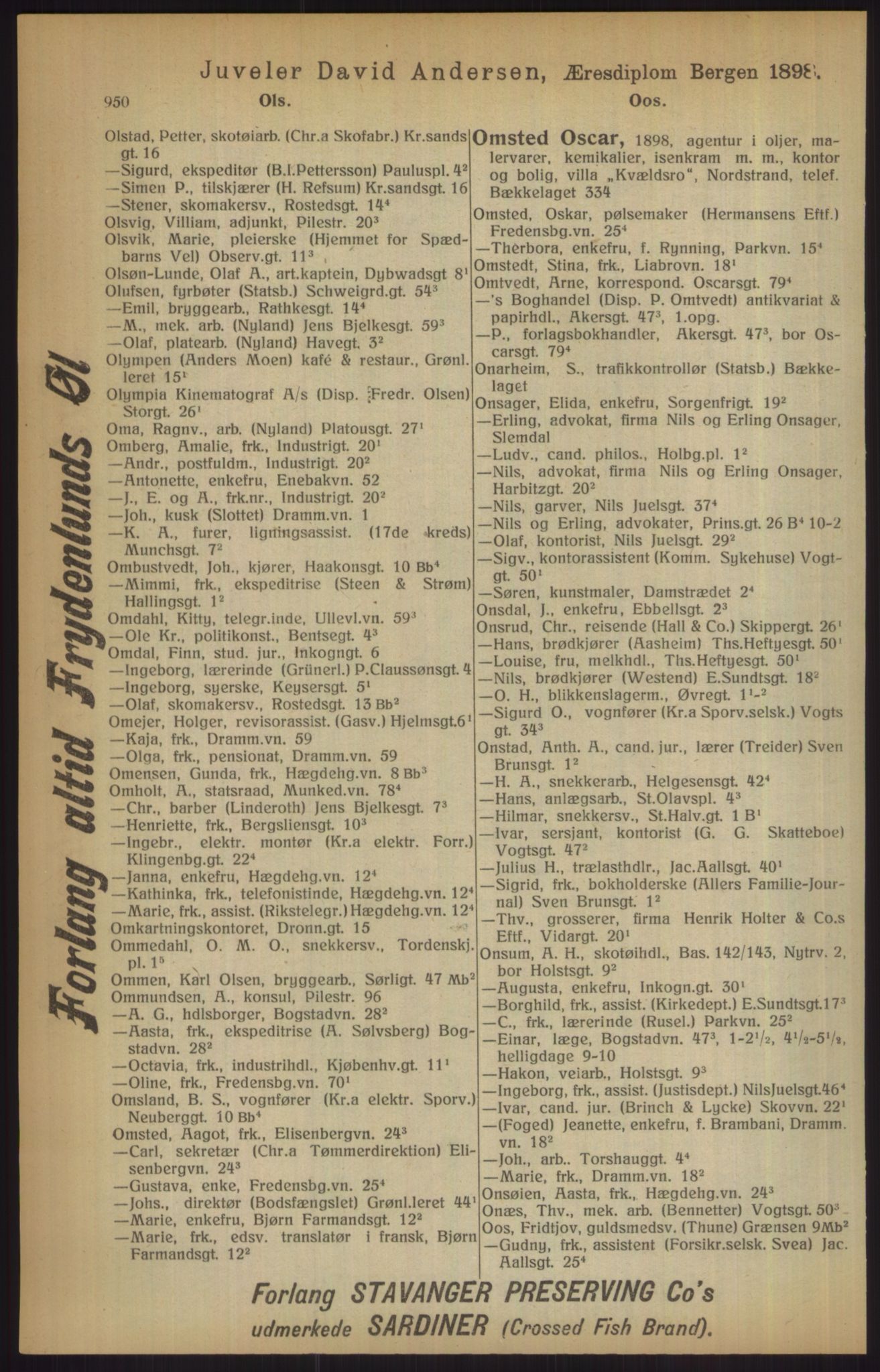 Kristiania/Oslo adressebok, PUBL/-, 1915, s. 950