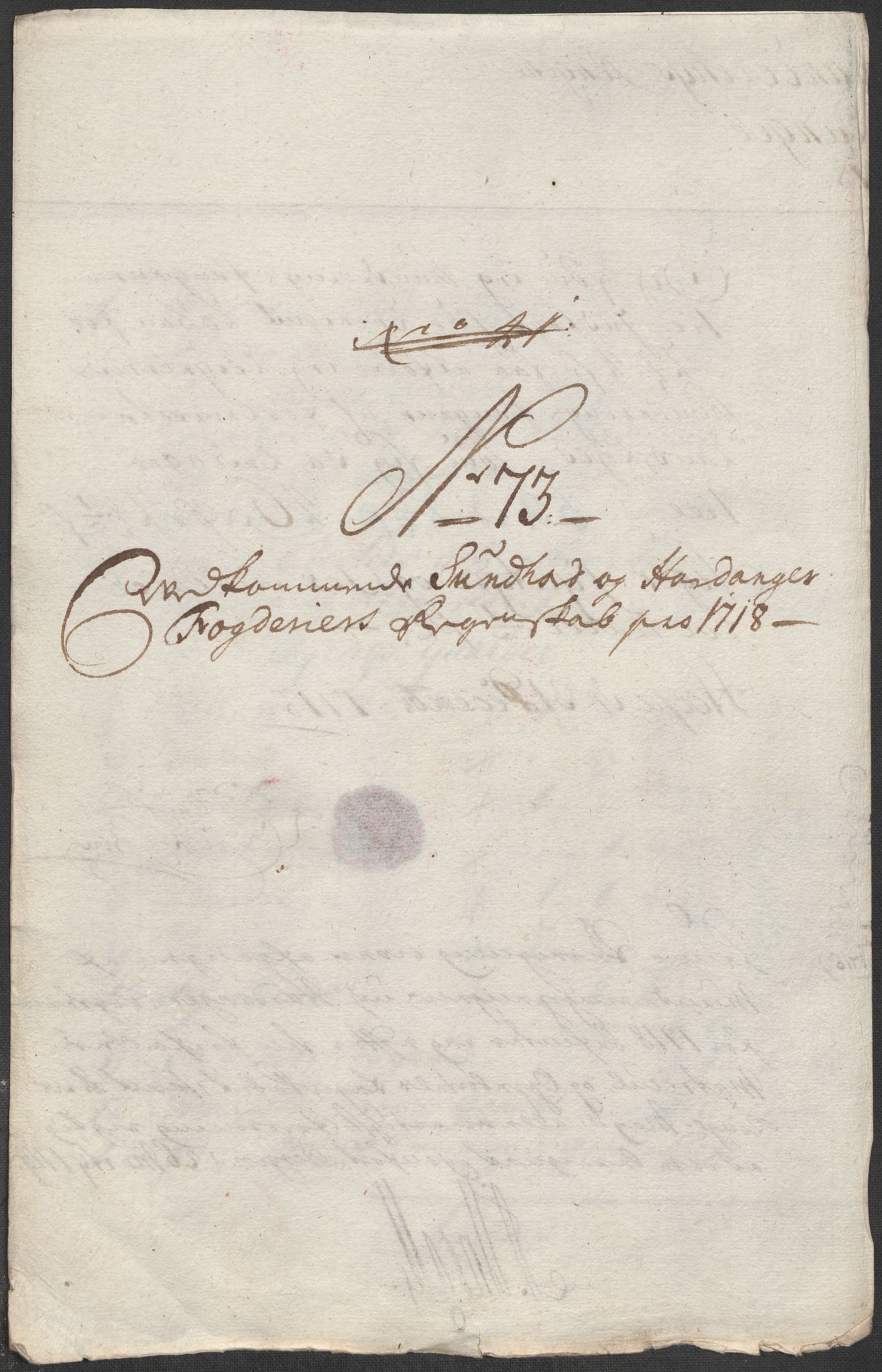 Rentekammeret inntil 1814, Reviderte regnskaper, Fogderegnskap, RA/EA-4092/R48/L2996: Fogderegnskap Sunnhordland og Hardanger, 1718, s. 127