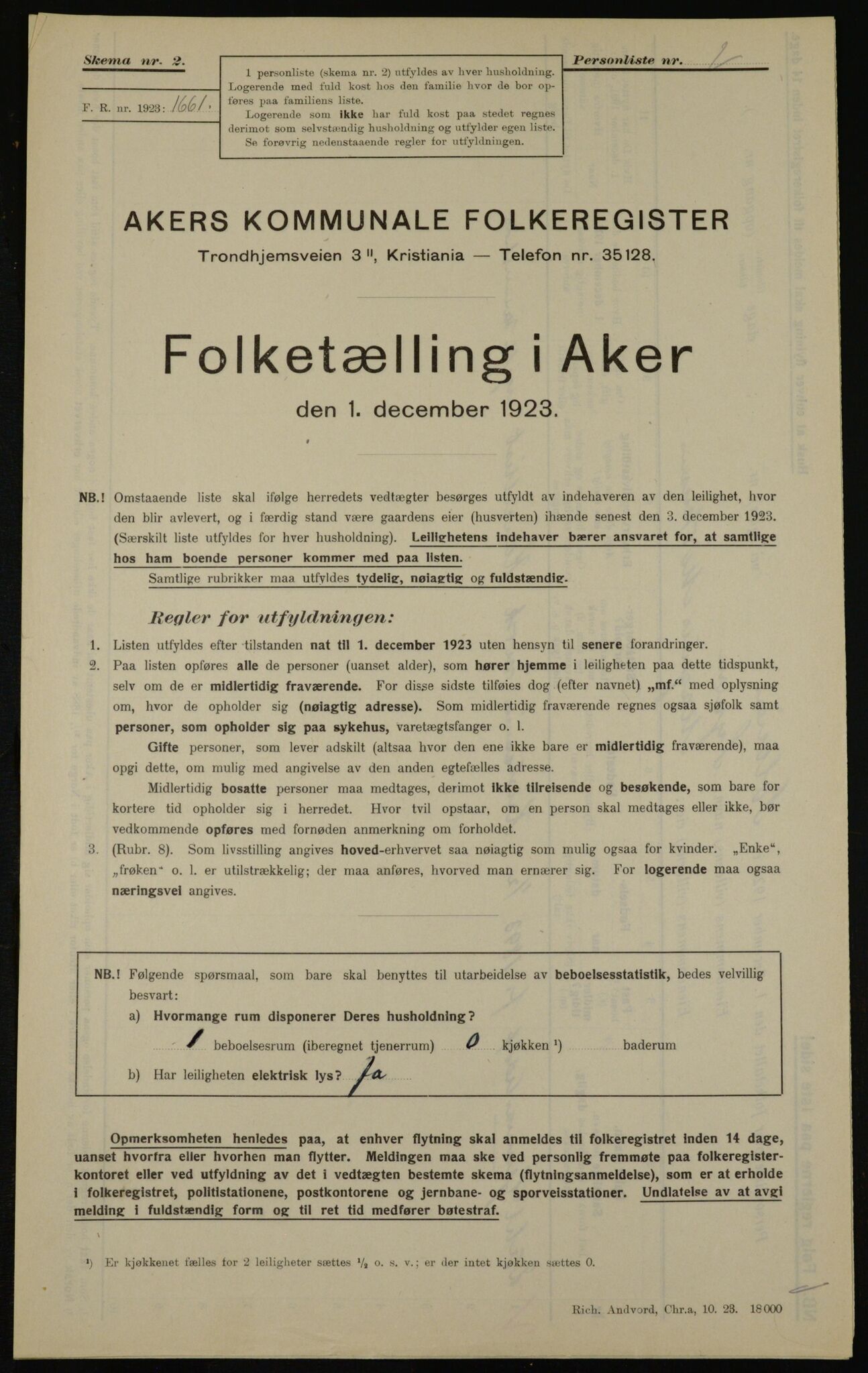 , Kommunal folketelling 1.12.1923 for Aker, 1923, s. 46078