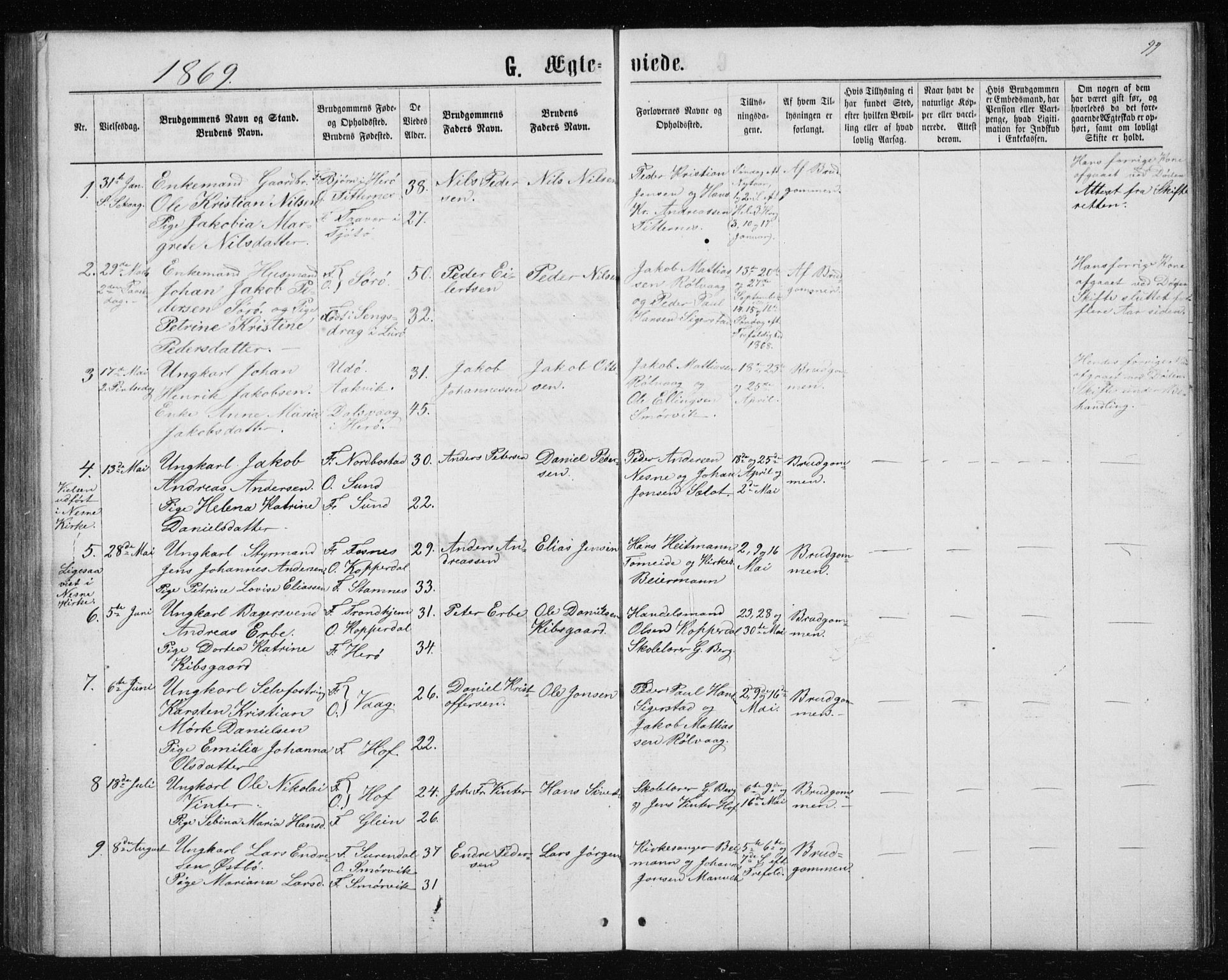 Ministerialprotokoller, klokkerbøker og fødselsregistre - Nordland, AV/SAT-A-1459/835/L0531: Klokkerbok nr. 835C03, 1865-1877, s. 99