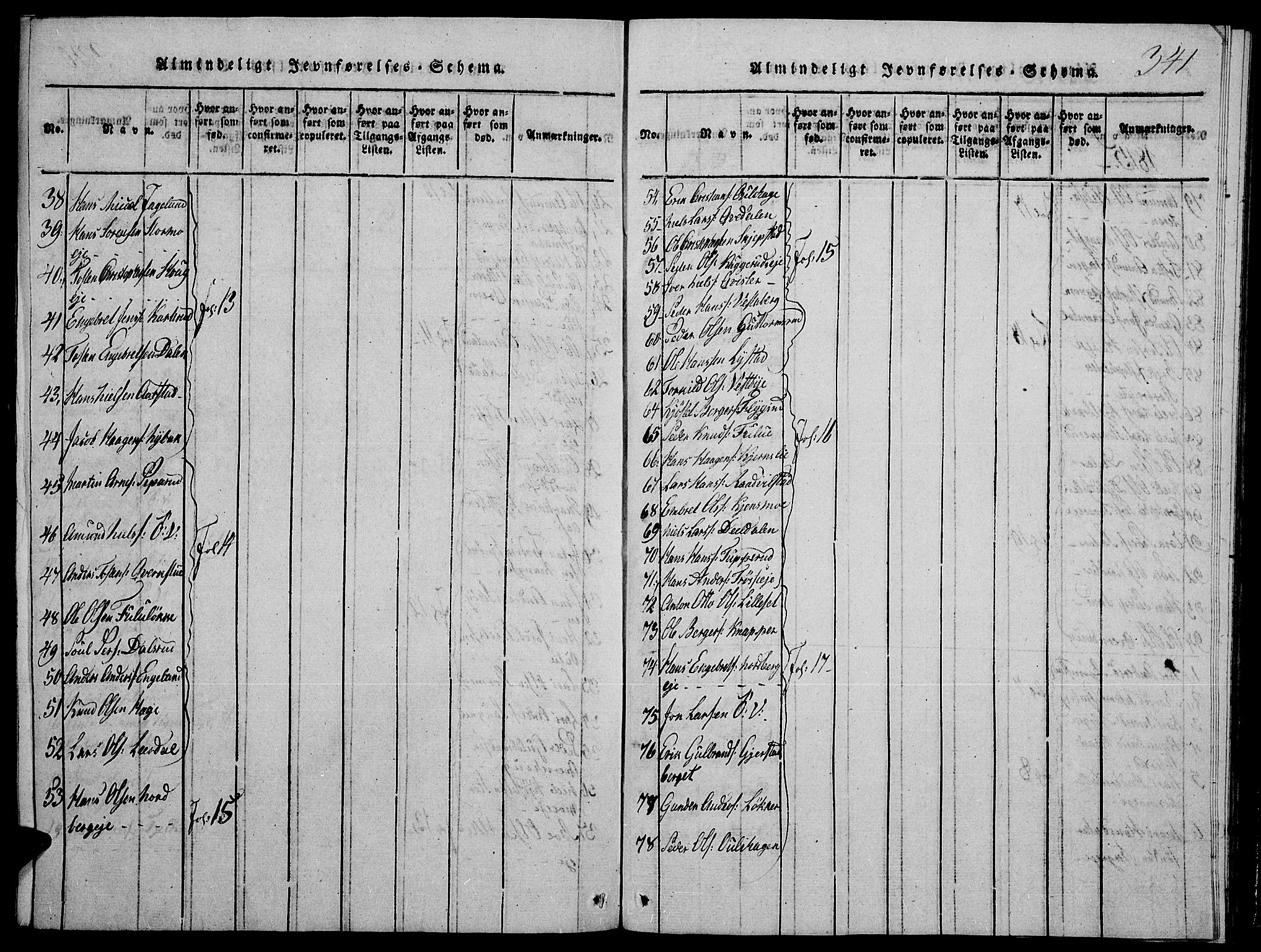 Strøm-Odalen prestekontor, SAH/PREST-028/H/Ha/Hab/L0001: Klokkerbok nr. 1, 1813-1825, s. 341