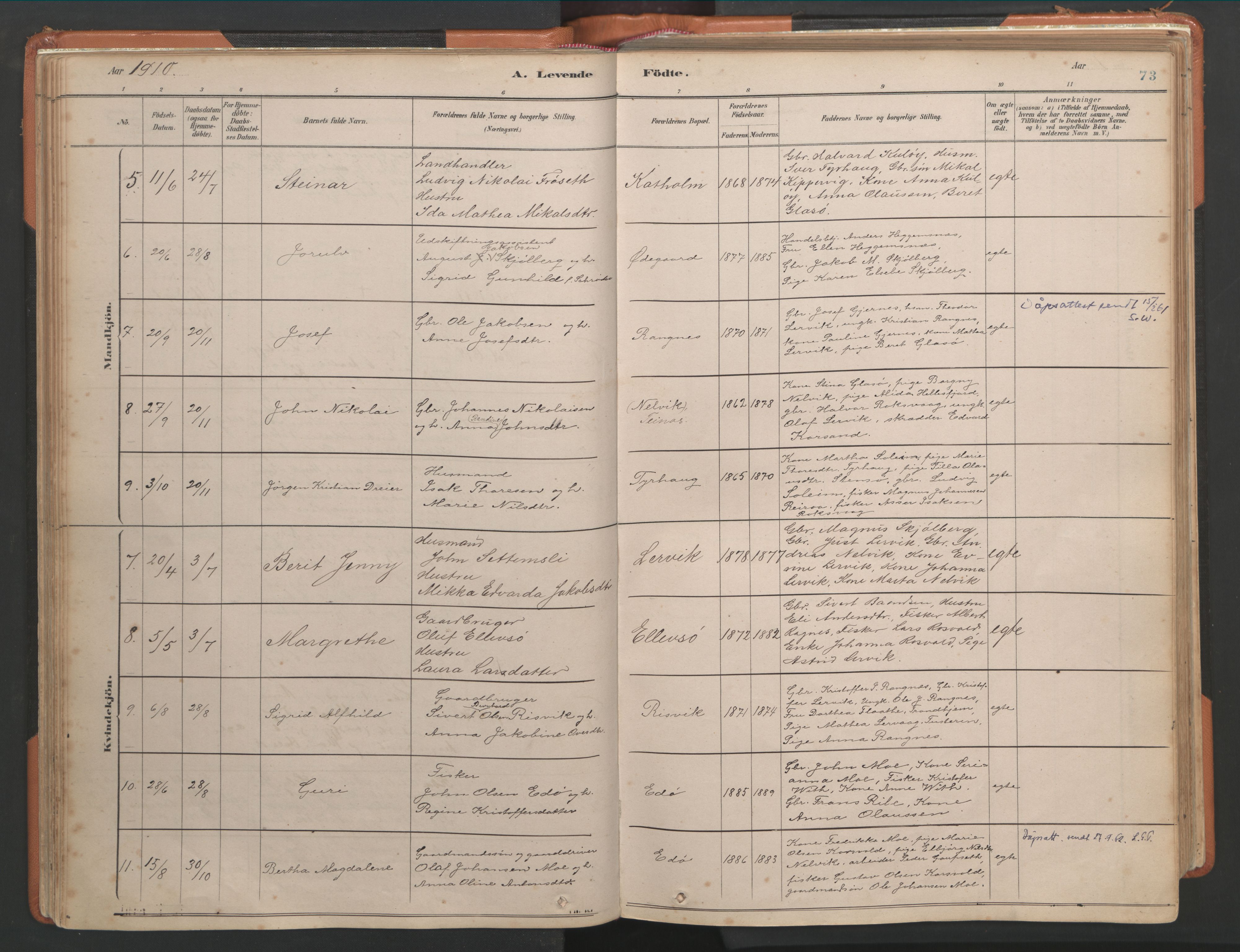 Ministerialprotokoller, klokkerbøker og fødselsregistre - Møre og Romsdal, AV/SAT-A-1454/581/L0941: Ministerialbok nr. 581A09, 1880-1919, s. 73