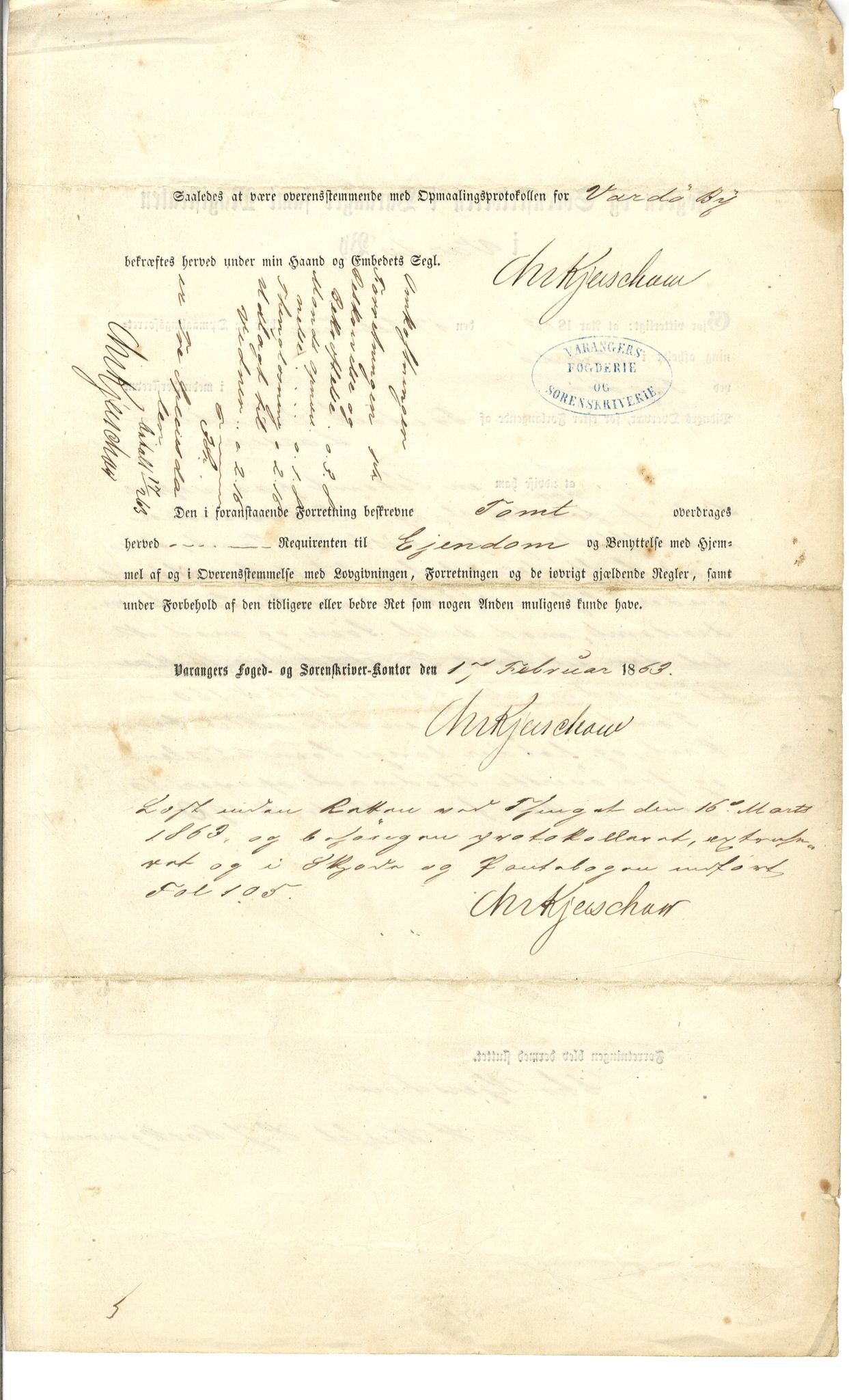 Brodtkorb handel A/S, VAMU/A-0001/Q/Qb/L0001: Skjøter og grunnbrev i Vardø by, 1822-1943, s. 108