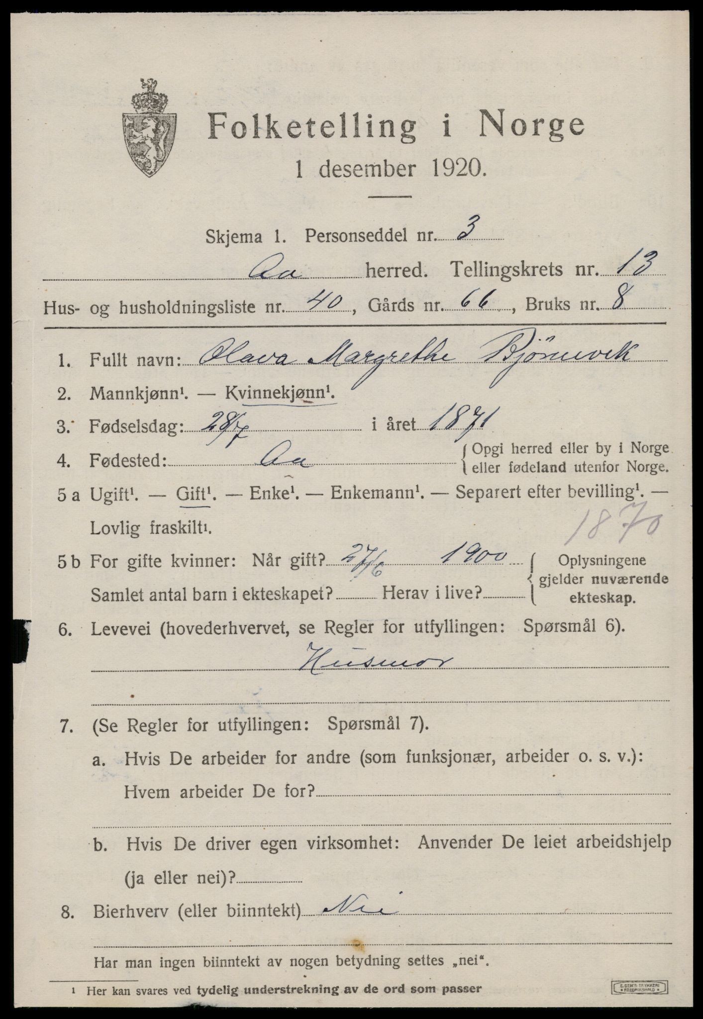 SAT, Folketelling 1920 for 1630 Å herred, 1920, s. 5968