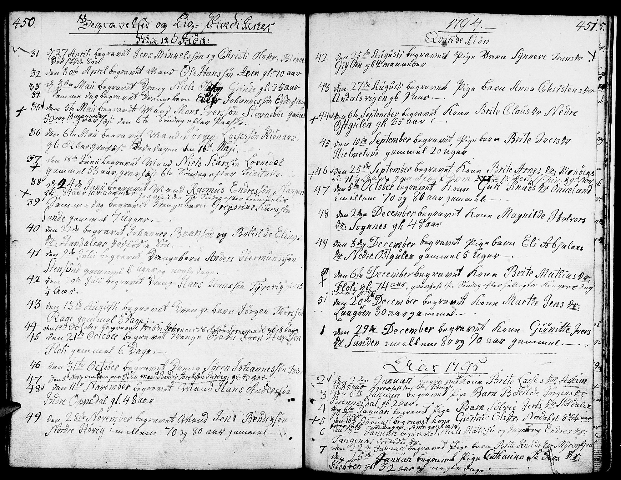 Gulen sokneprestembete, AV/SAB-A-80201/H/Haa/Haaa/L0015: Ministerialbok nr. A 15, 1788-1798, s. 450-451
