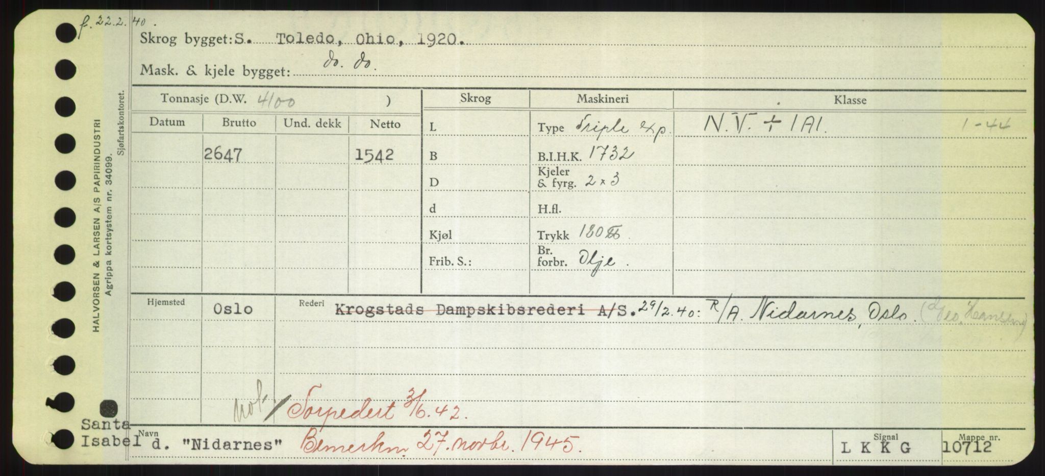 Sjøfartsdirektoratet med forløpere, Skipsmålingen, RA/S-1627/H/Hd/L0026: Fartøy, N-Norhol, s. 191