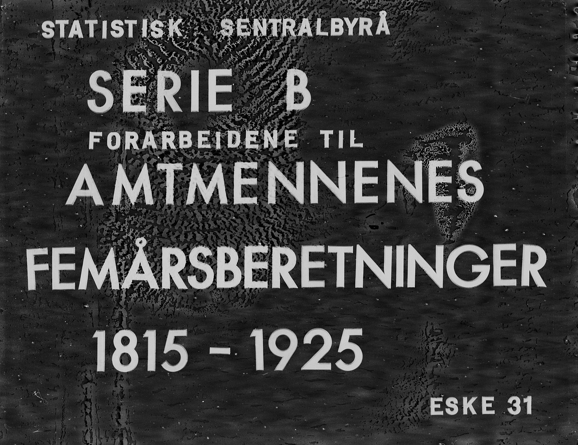 Statistisk sentralbyrå, Næringsøkonomiske emner, Generelt - Amtmennenes femårsberetninger, RA/S-2233/F/Fa/L0031: --, 1866-1870, s. 1
