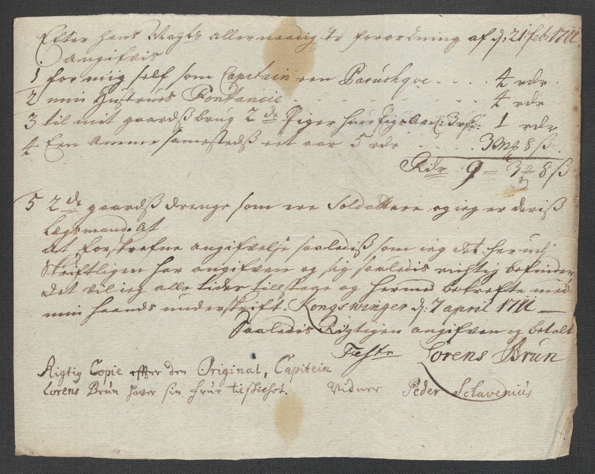 Rentekammeret inntil 1814, Reviderte regnskaper, Fogderegnskap, RA/EA-4092/R64/L4432: Fogderegnskap Namdal, 1711, s. 357