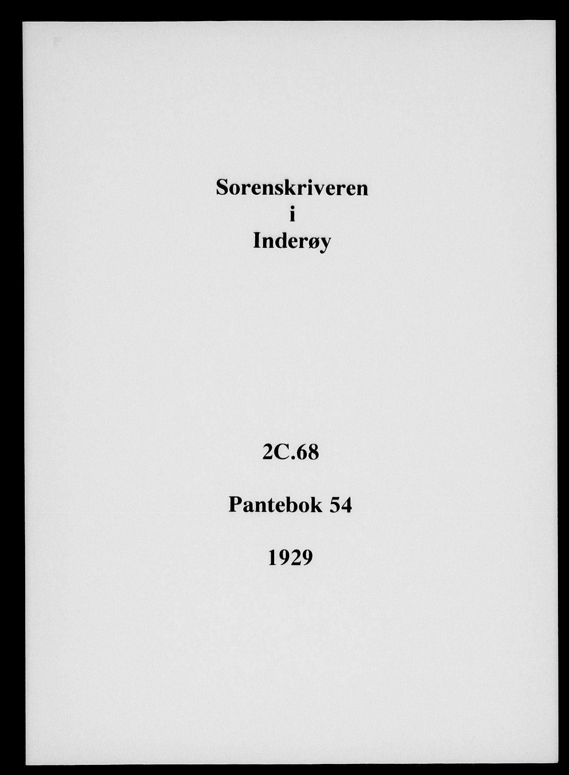 Inderøy sorenskriveri, SAT/A-4147/1/2/2C/L0068: Pantebok nr. 54, 1929-1929