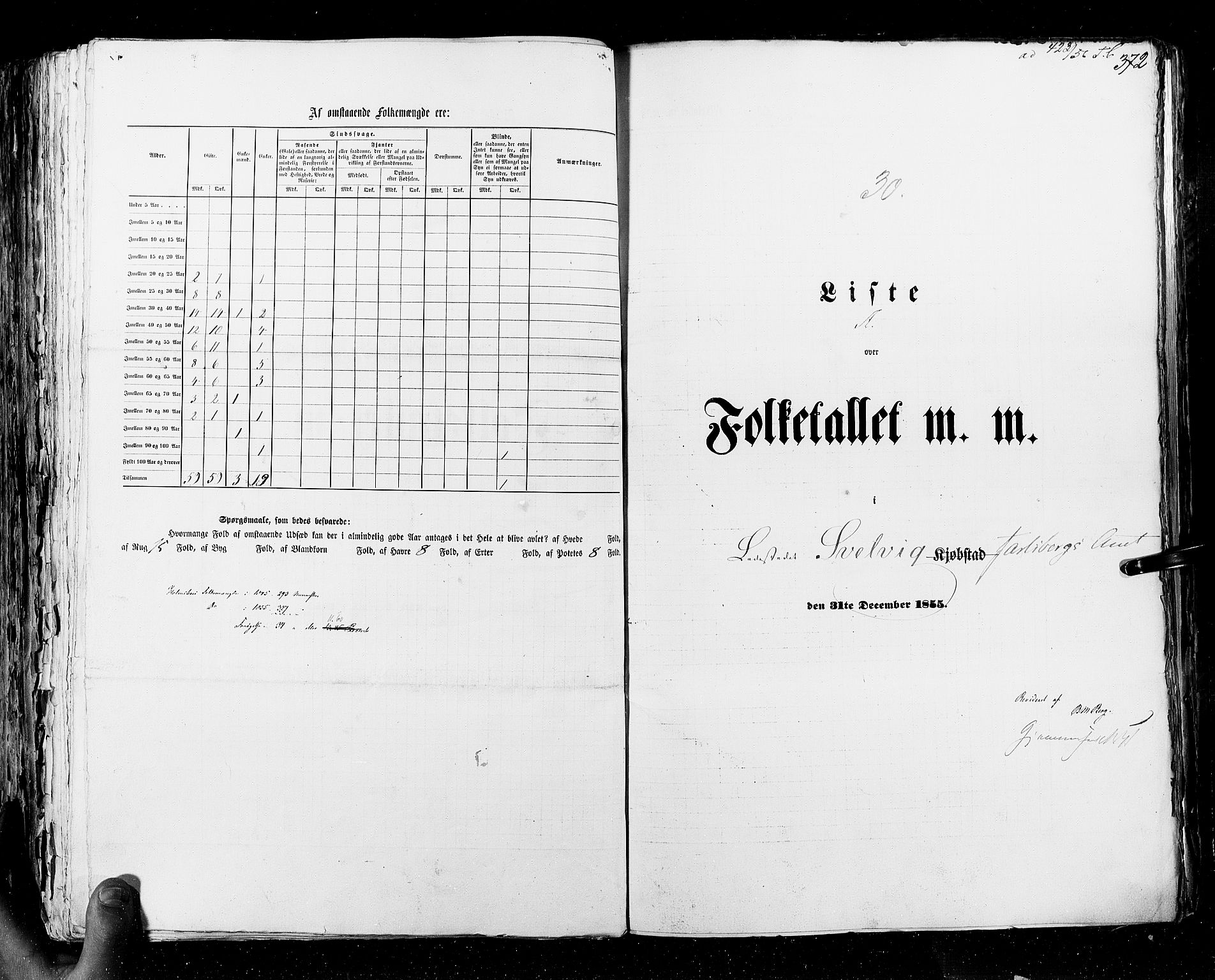 RA, Folketellingen 1855, bind 7: Kjøpsteder og ladesteder: Fredrikshald-Kragerø, 1855, s. 372