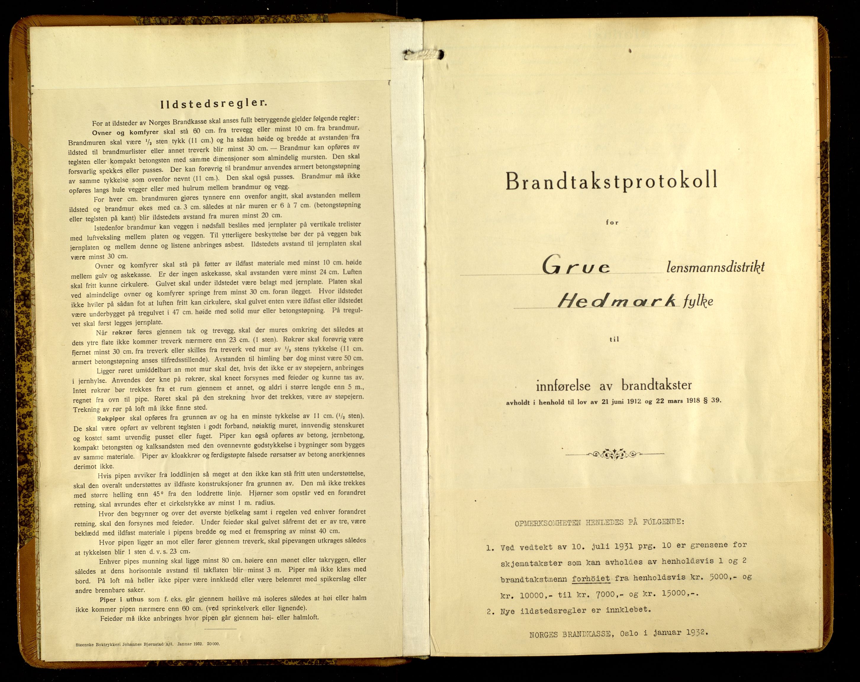 Norges Brannkasse, Grue, AV/SAH-NBRANG-016/F/L0022: Branntakstprotokoll, 1932-1935