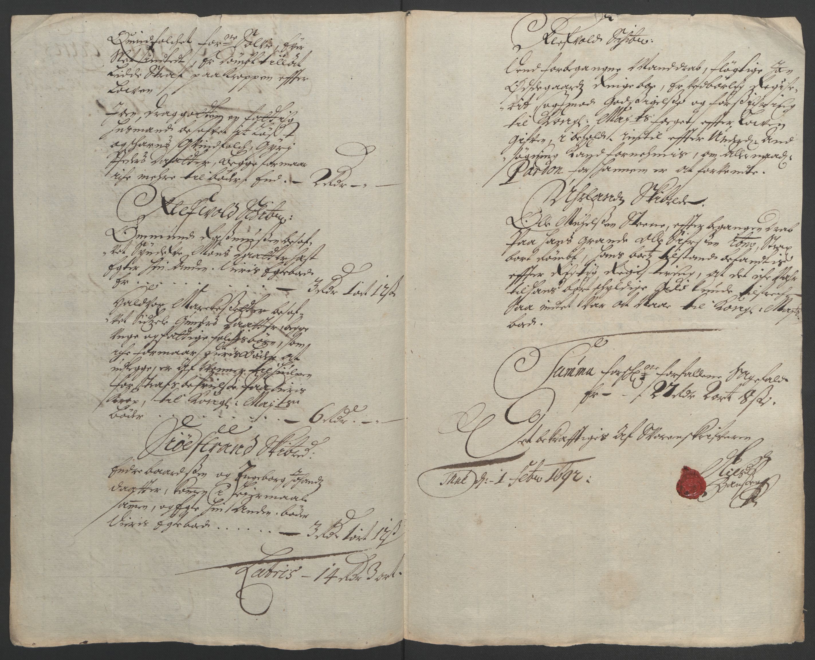 Rentekammeret inntil 1814, Reviderte regnskaper, Fogderegnskap, RA/EA-4092/R52/L3306: Fogderegnskap Sogn, 1691-1692, s. 98