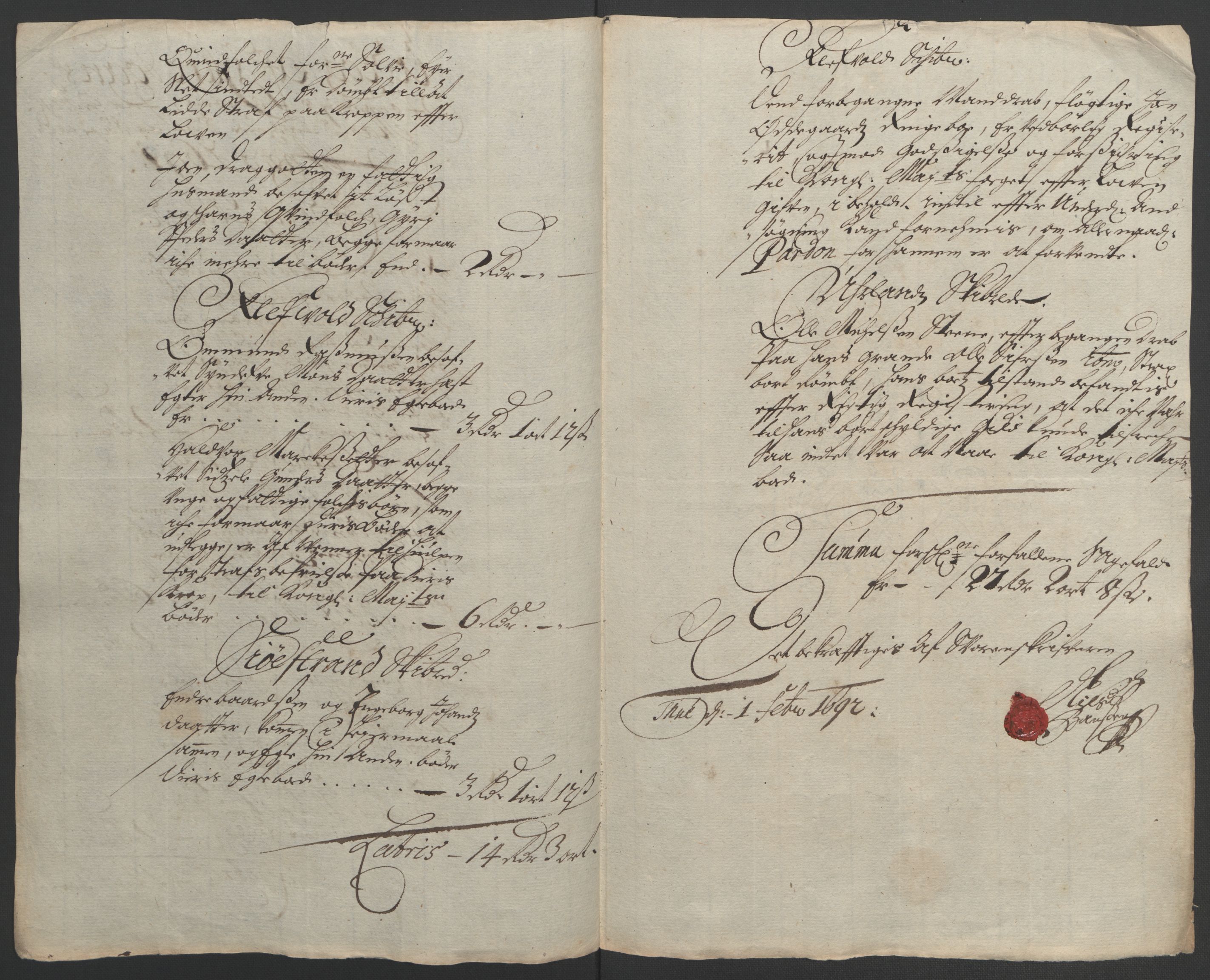 Rentekammeret inntil 1814, Reviderte regnskaper, Fogderegnskap, AV/RA-EA-4092/R52/L3306: Fogderegnskap Sogn, 1691-1692, s. 98