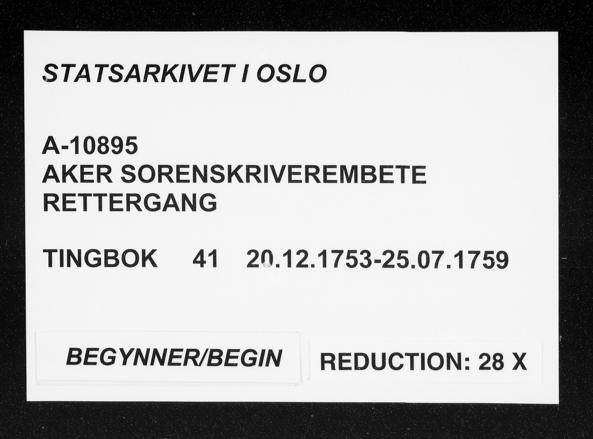 Aker sorenskriveri, AV/SAO-A-10895/F/Fb/L0041: Tingbok, 1753-1759