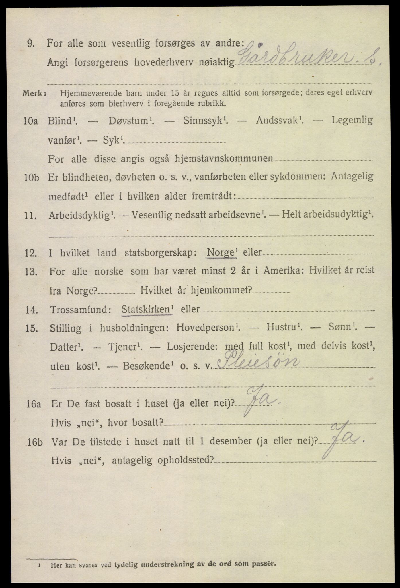 SAK, Folketelling 1920 for 0920 Øyestad herred, 1920, s. 3013