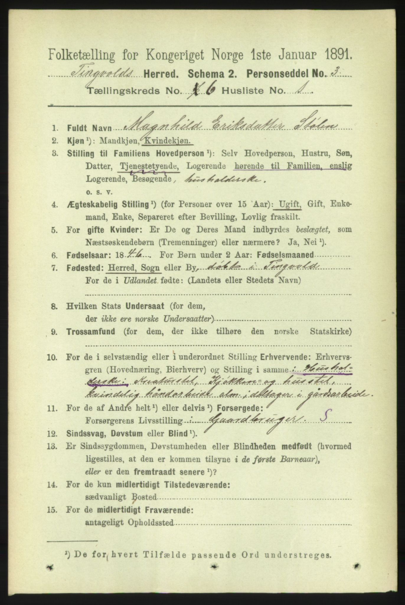 RA, Folketelling 1891 for 1560 Tingvoll herred, 1891, s. 2433