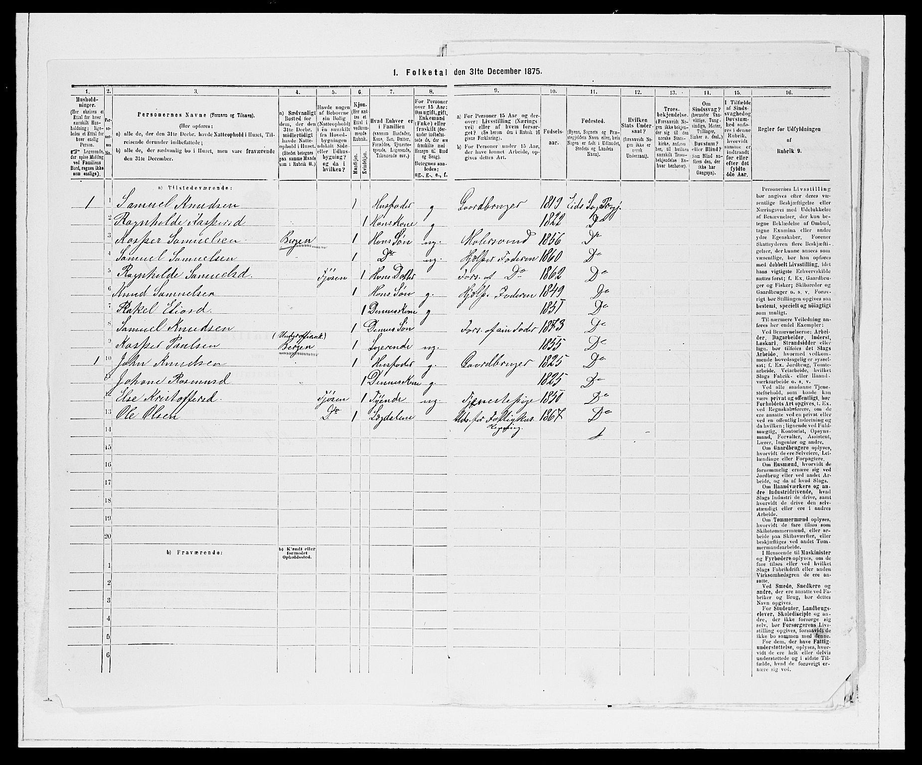 SAB, Folketelling 1875 for 1443P Eid prestegjeld, 1875, s. 672