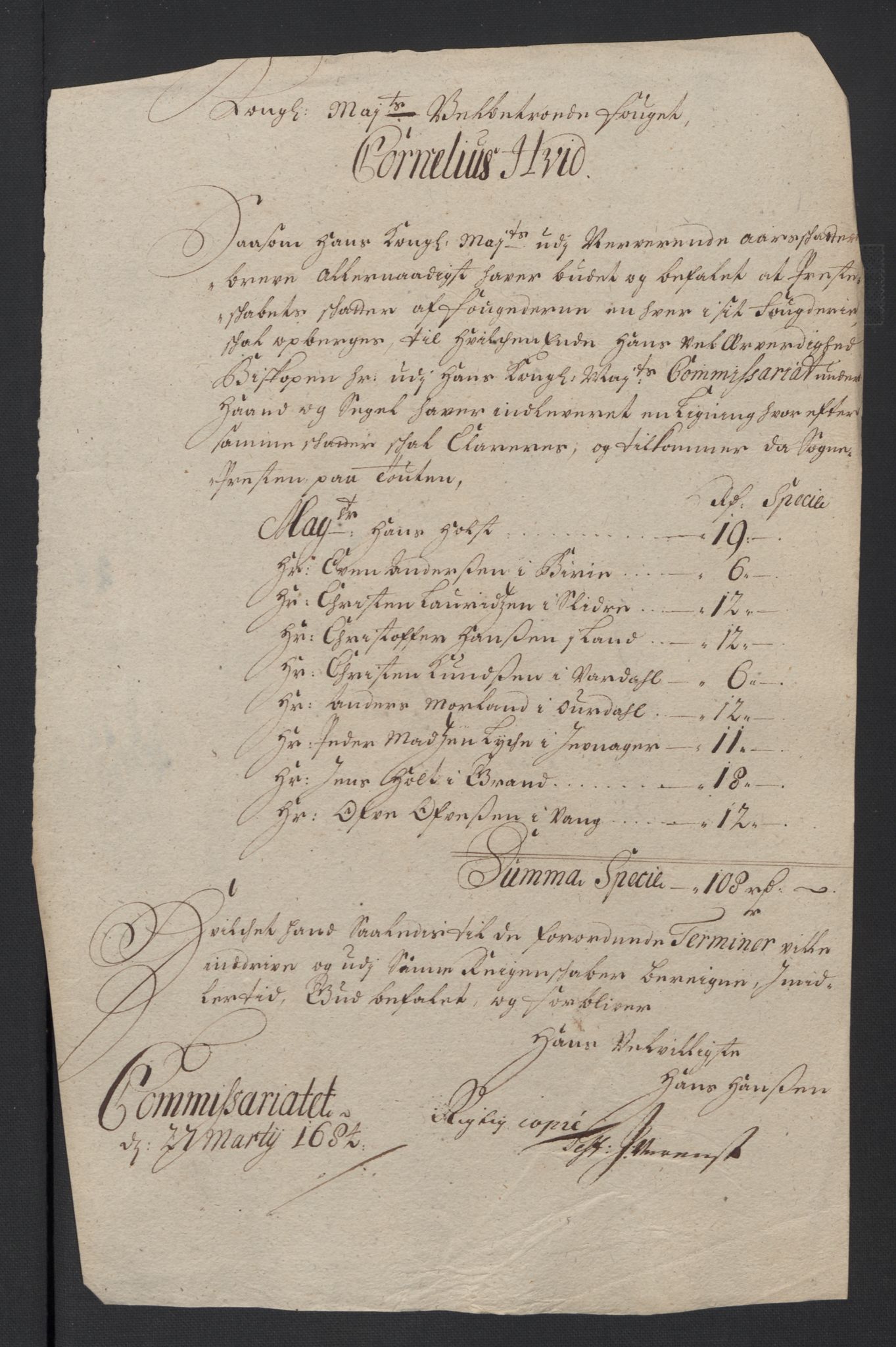 Rentekammeret inntil 1814, Reviderte regnskaper, Fogderegnskap, RA/EA-4092/R18/L1294: Fogderegnskap Hadeland, Toten og Valdres, 1696, s. 118