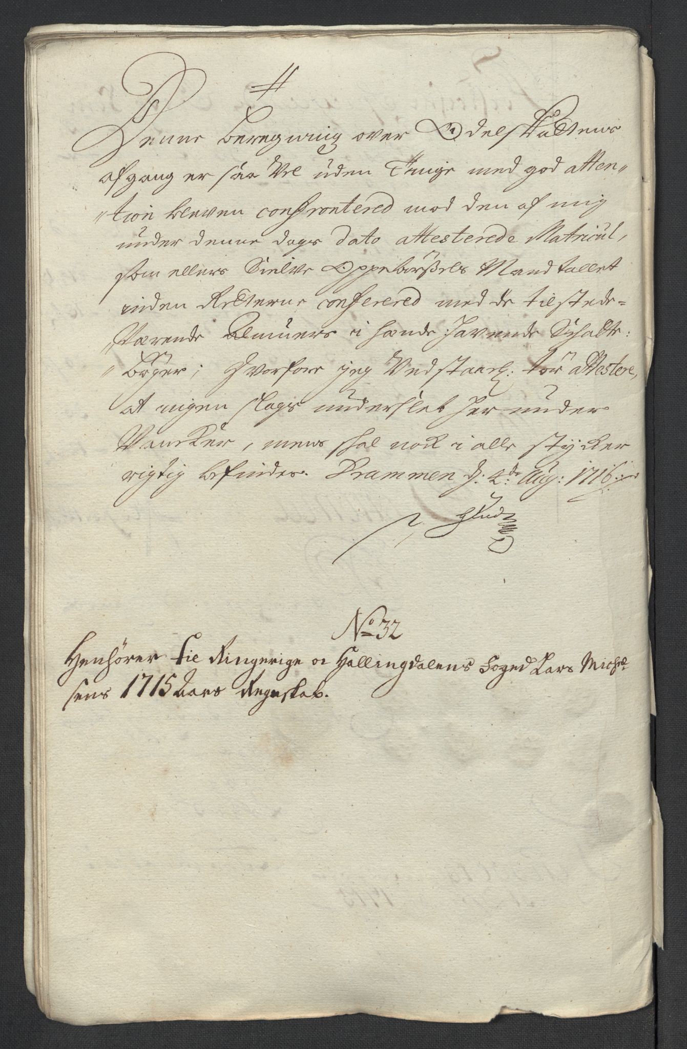 Rentekammeret inntil 1814, Reviderte regnskaper, Fogderegnskap, AV/RA-EA-4092/R23/L1473: Fogderegnskap Ringerike og Hallingdal, 1715, s. 308