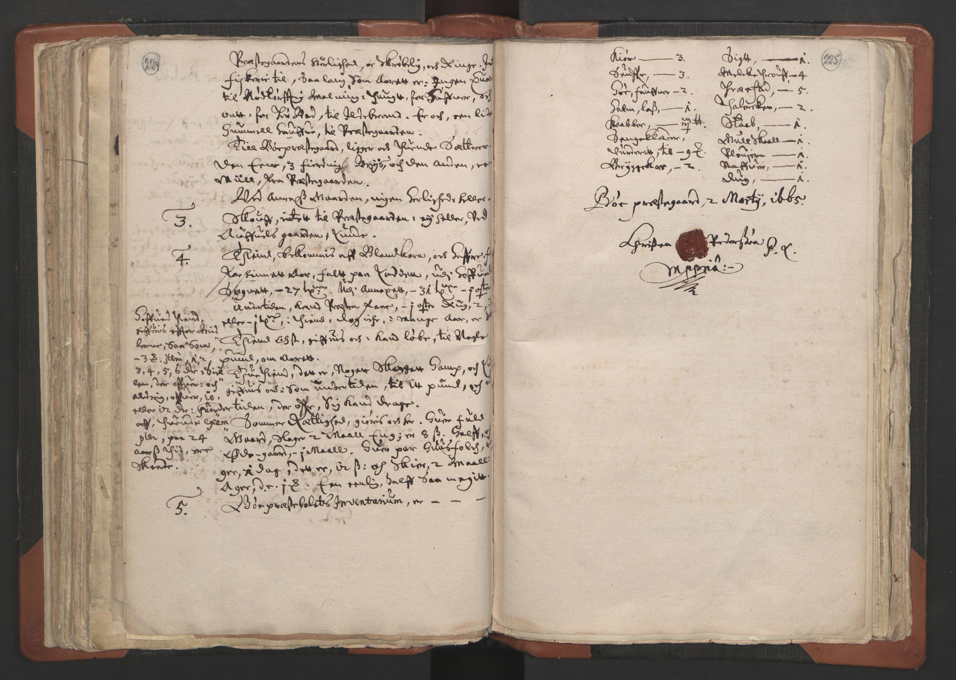RA, Sogneprestenes manntall 1664-1666, nr. 12: Øvre Telemark prosti, Nedre Telemark prosti og Bamble prosti, 1664-1666, s. 224-225