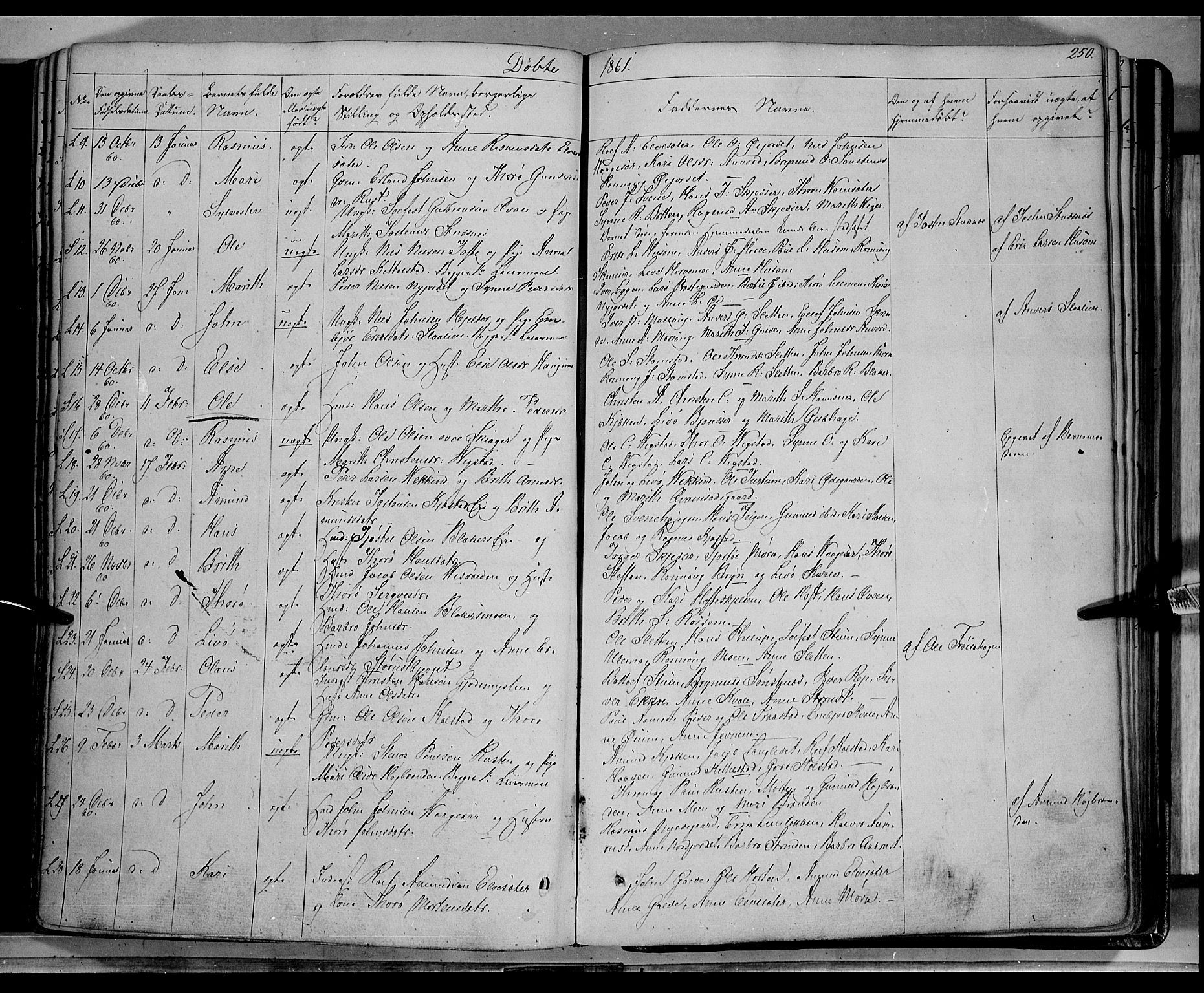 Lom prestekontor, AV/SAH-PREST-070/K/L0006: Ministerialbok nr. 6A, 1837-1863, s. 250
