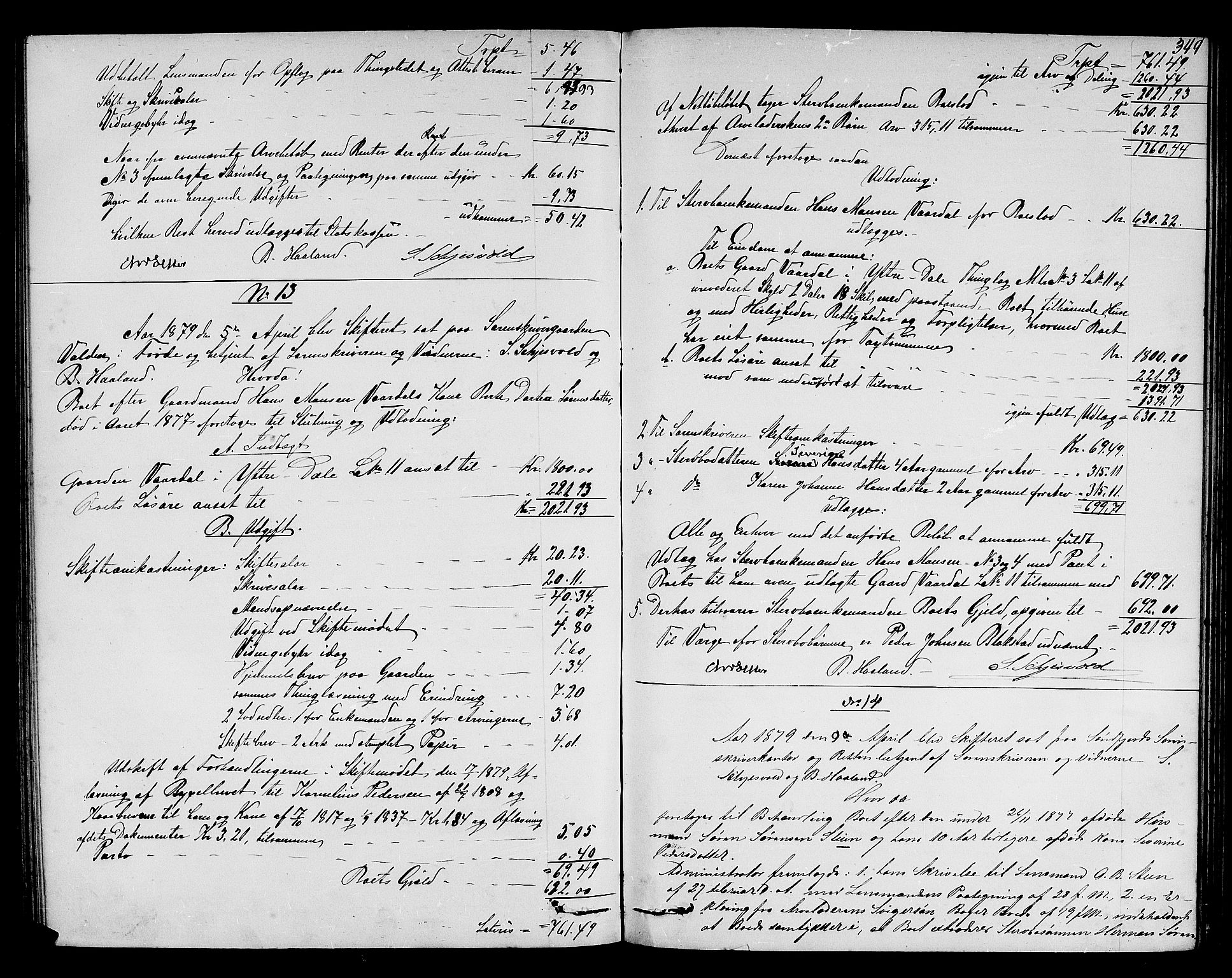 Sunnfjord tingrett, AV/SAB-A-3201/1/H/Hd/L0005: Skifteutlodningsprotokoll, 1874-1881, s. 348b-349a
