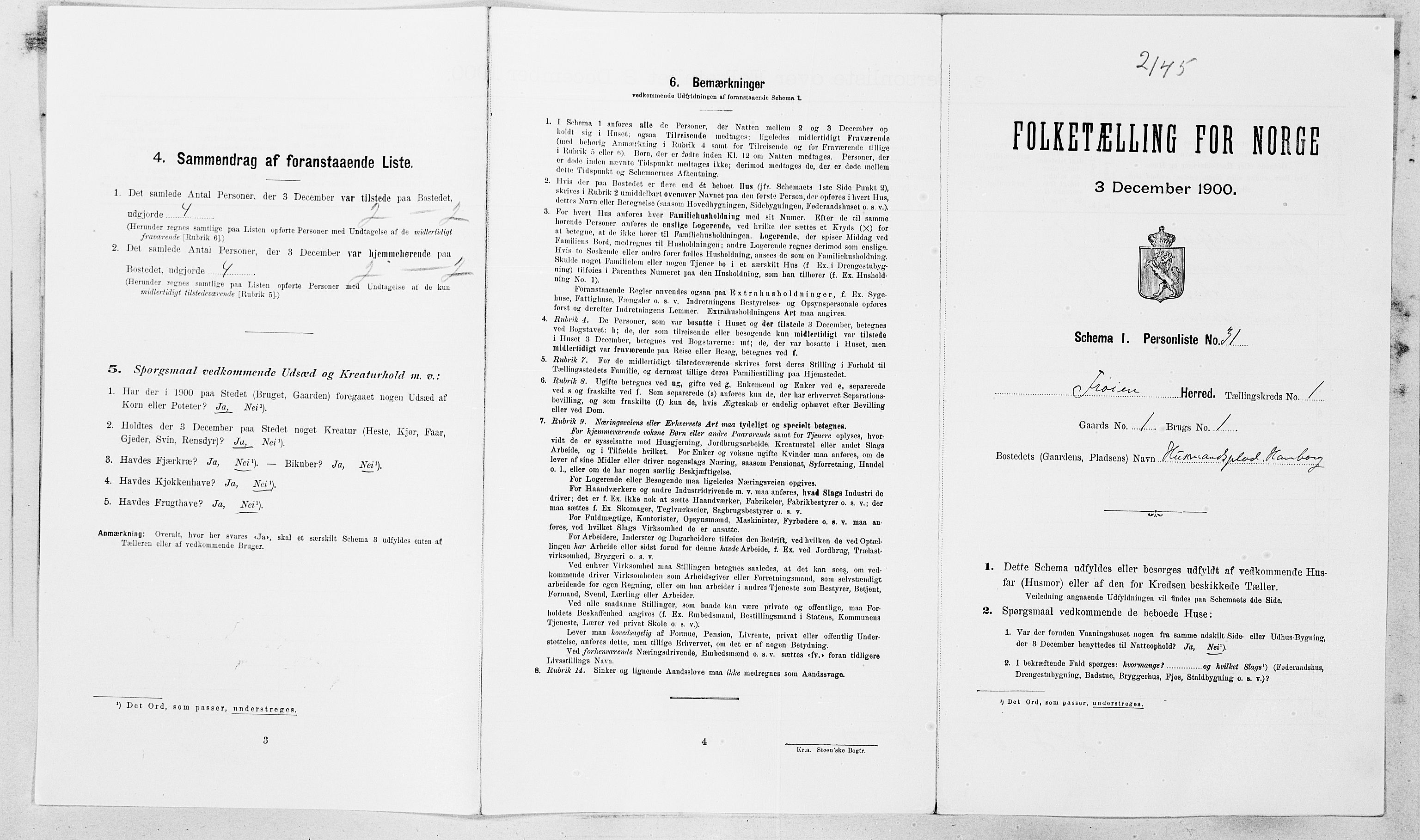 SAT, Folketelling 1900 for 1619 Frøya herred, 1900, s. 188