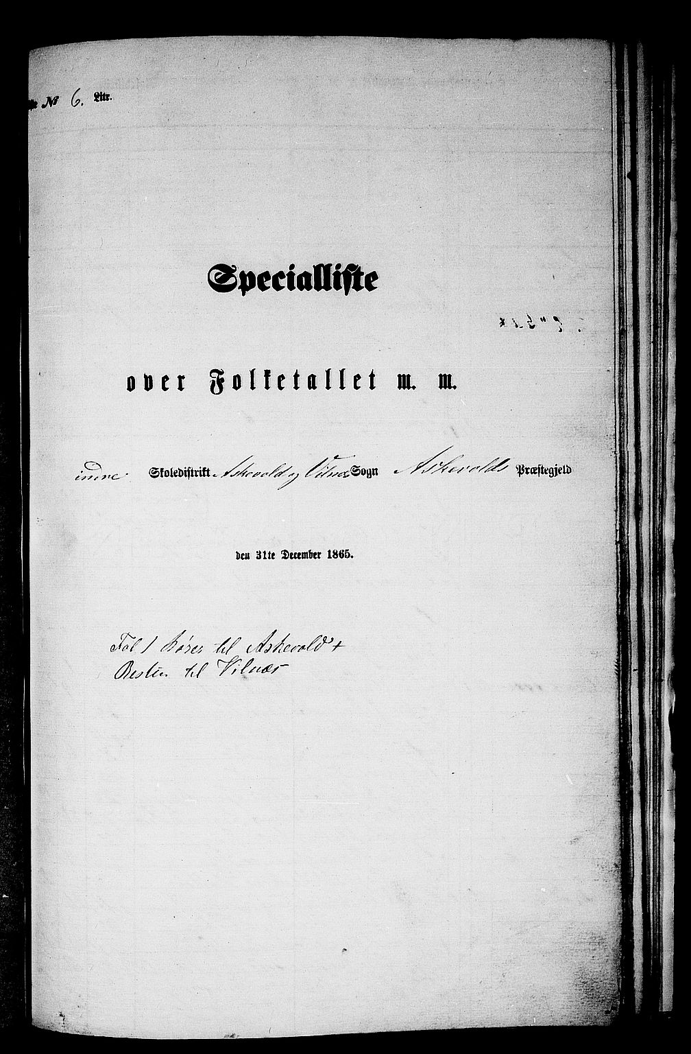 RA, Folketelling 1865 for 1428P Askvoll prestegjeld, 1865, s. 110