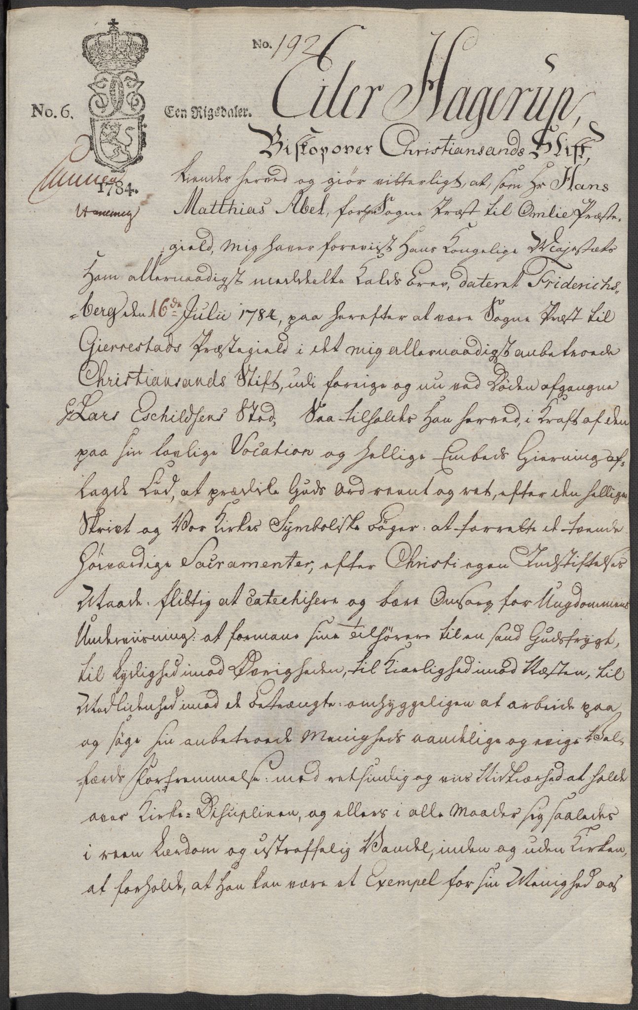Riksarkivets diplomsamling, RA/EA-5965/F15/L0030: Prestearkiv - Aust-Agder, 1641-1812, s. 143