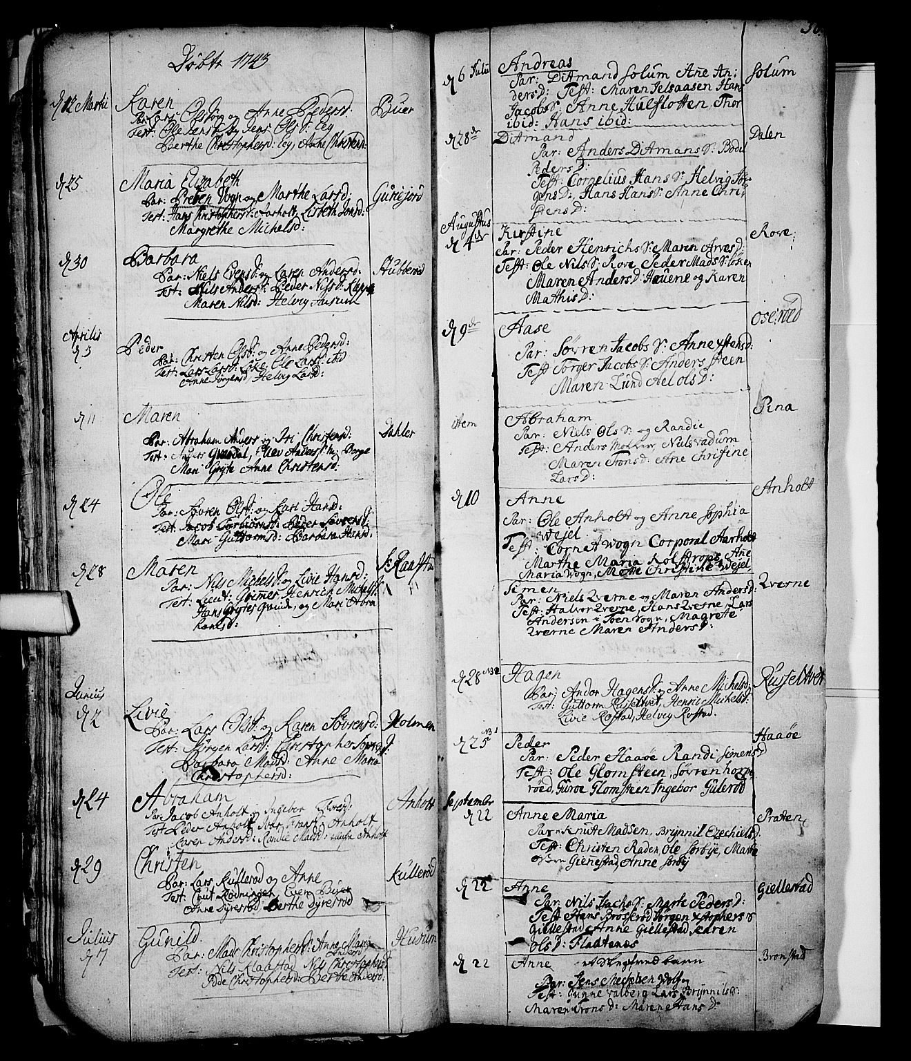 Stokke kirkebøker, SAKO/A-320/F/Fa/L0002: Ministerialbok nr. I 2, 1732-1770, s. 30