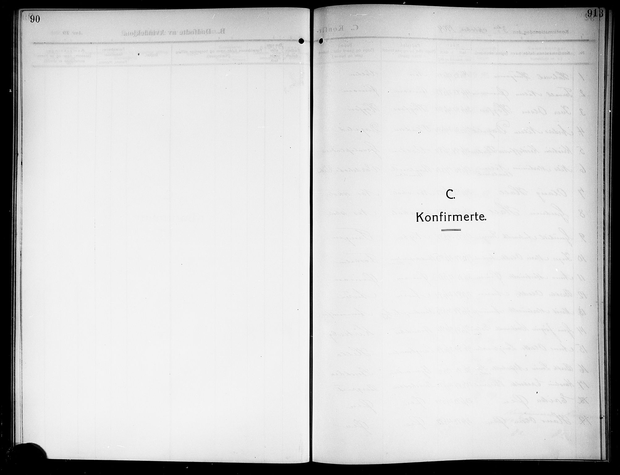 Ådal kirkebøker, SAKO/A-248/G/Gb/L0002: Klokkerbok nr. II 2, 1909-1920, s. 90-91
