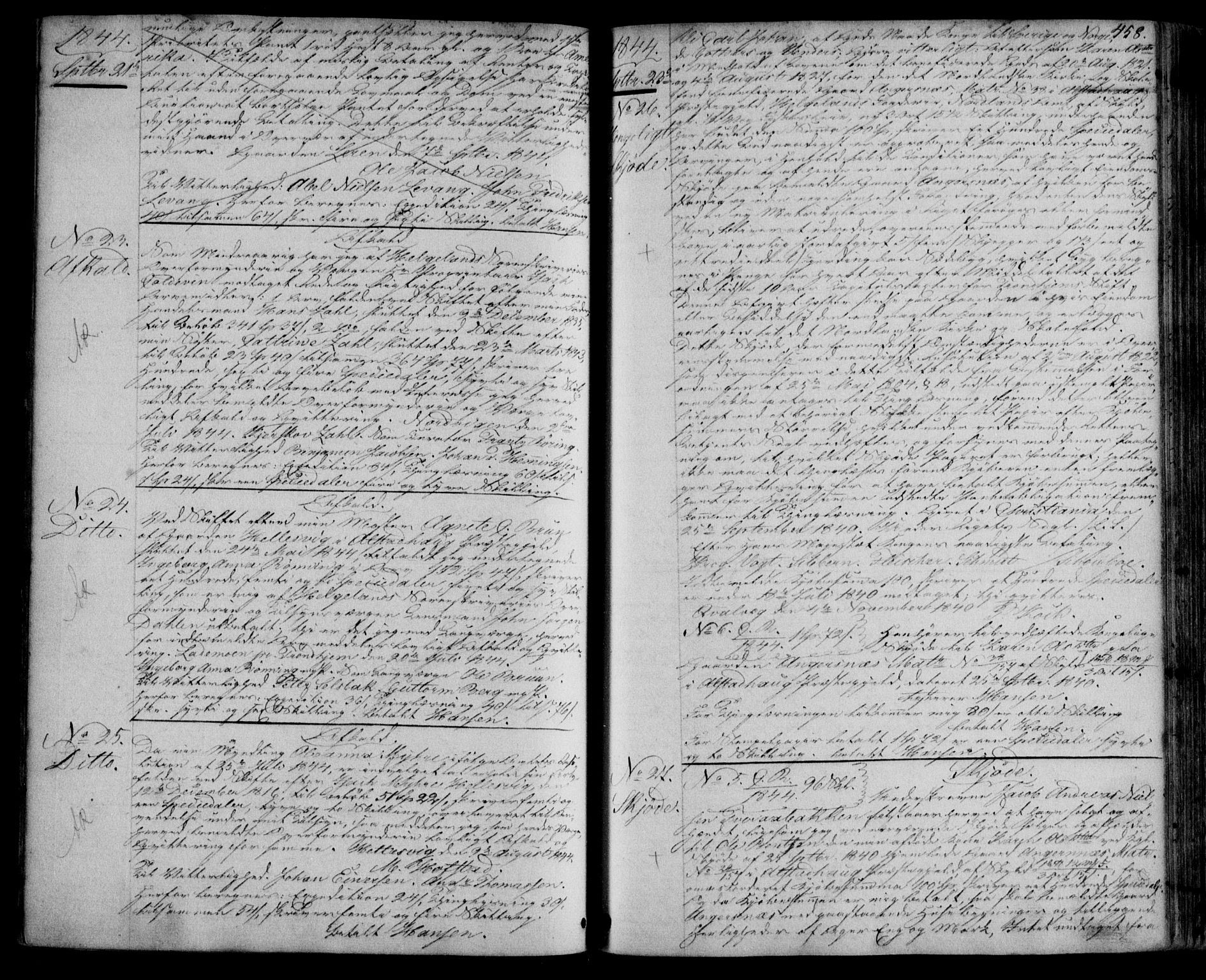 Helgeland sorenskriveri, SAT/A-0004/2/2C/L0010: Pantebok nr. 9, 1840-1845, s. 458