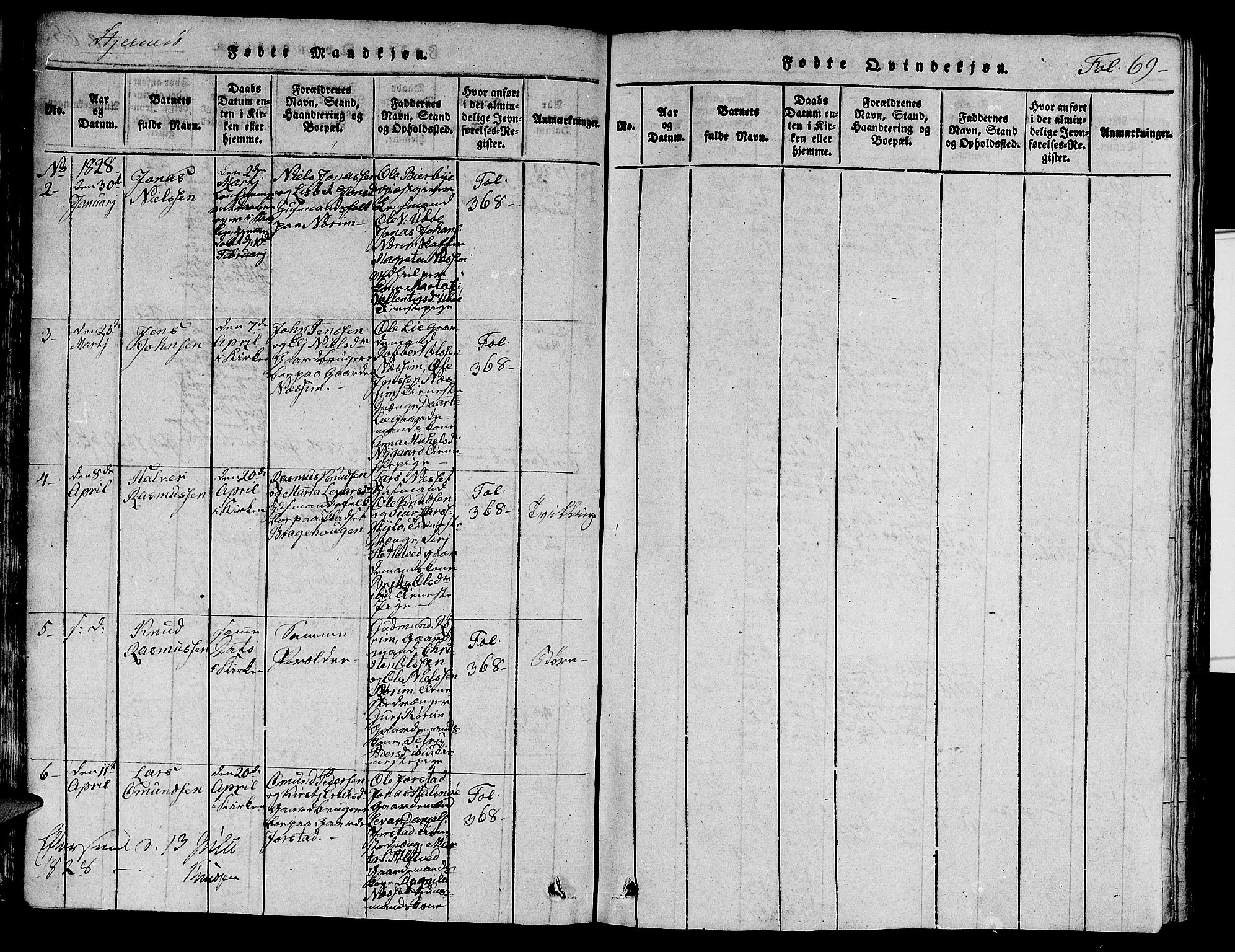 Nedstrand sokneprestkontor, AV/SAST-A-101841/01/V: Klokkerbok nr. B 1 /2, 1816-1847, s. 69