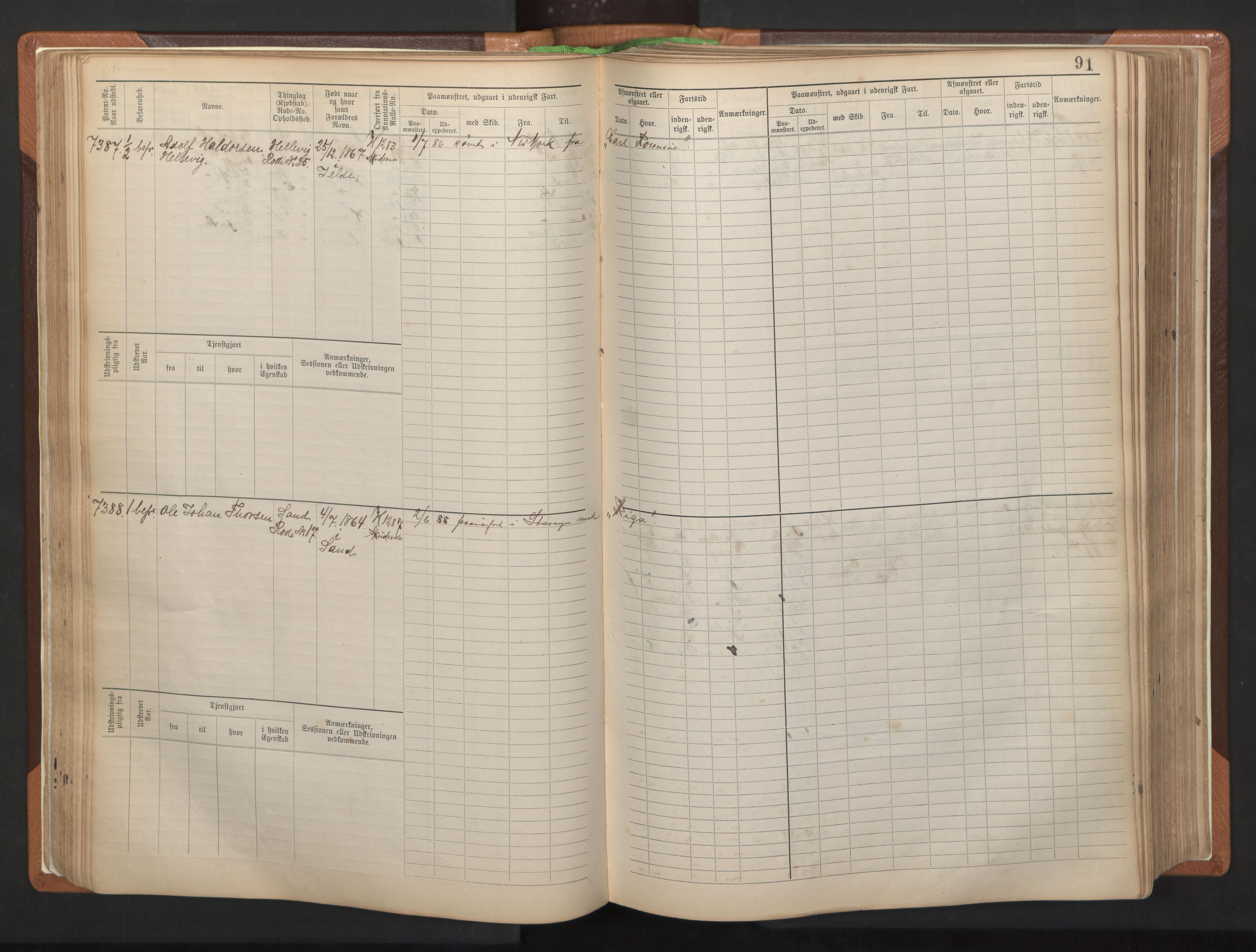 Stavanger sjømannskontor, AV/SAST-A-102006/F/Fb/Fbb/L0012: Sjøfartshovedrulle, patentnr. 7207-8158, 1894-1904, s. 94